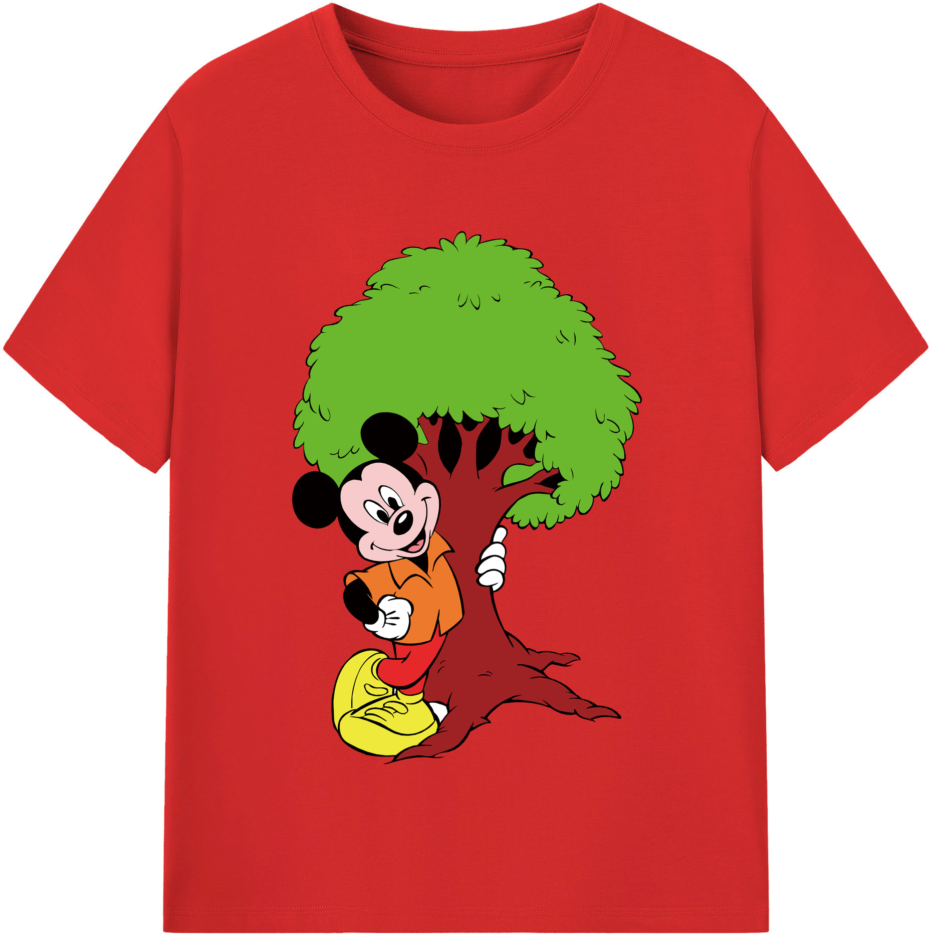 （画像用） ミッキーマウス Mickey Mouse 綿100％半袖Tシャツ（フロントプリント）