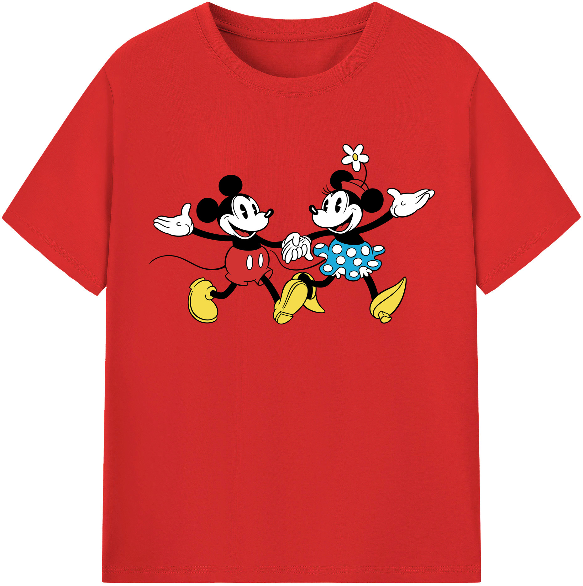 （画像用） ミッキーマウス Mickey Mouse 綿100％半袖Tシャツ（フロントプリント）