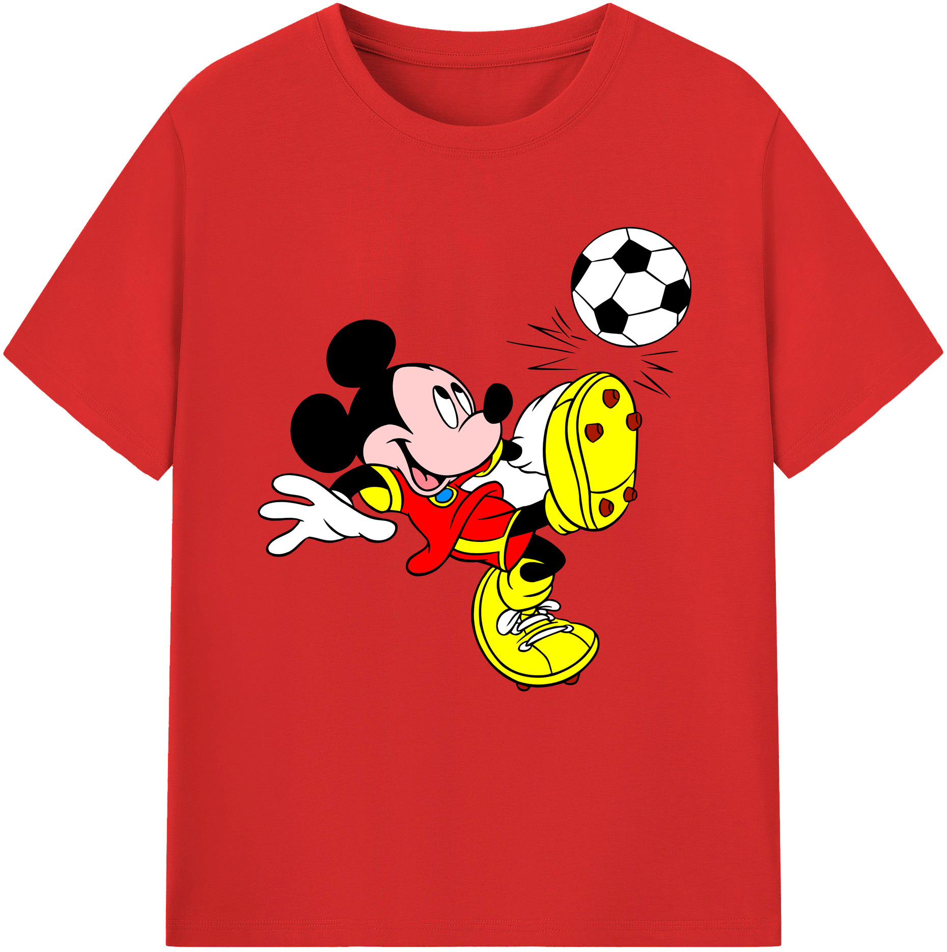 （画像用） ミッキーマウス Mickey Mouse 綿100％半袖Tシャツ（フロントプリント）