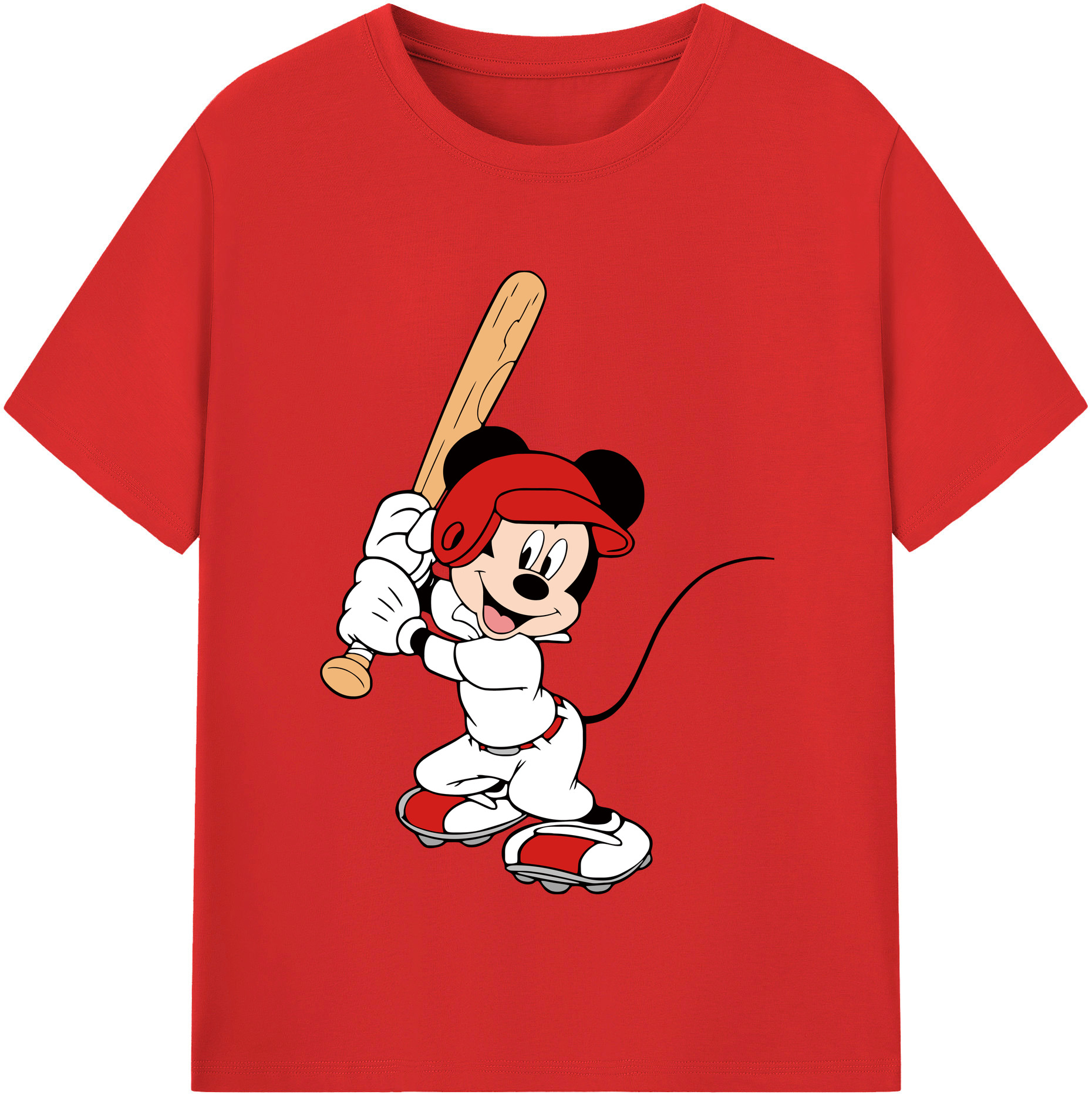 （画像用） ミッキーマウス Mickey Mouse 綿100％半袖Tシャツ（フロントプリント）