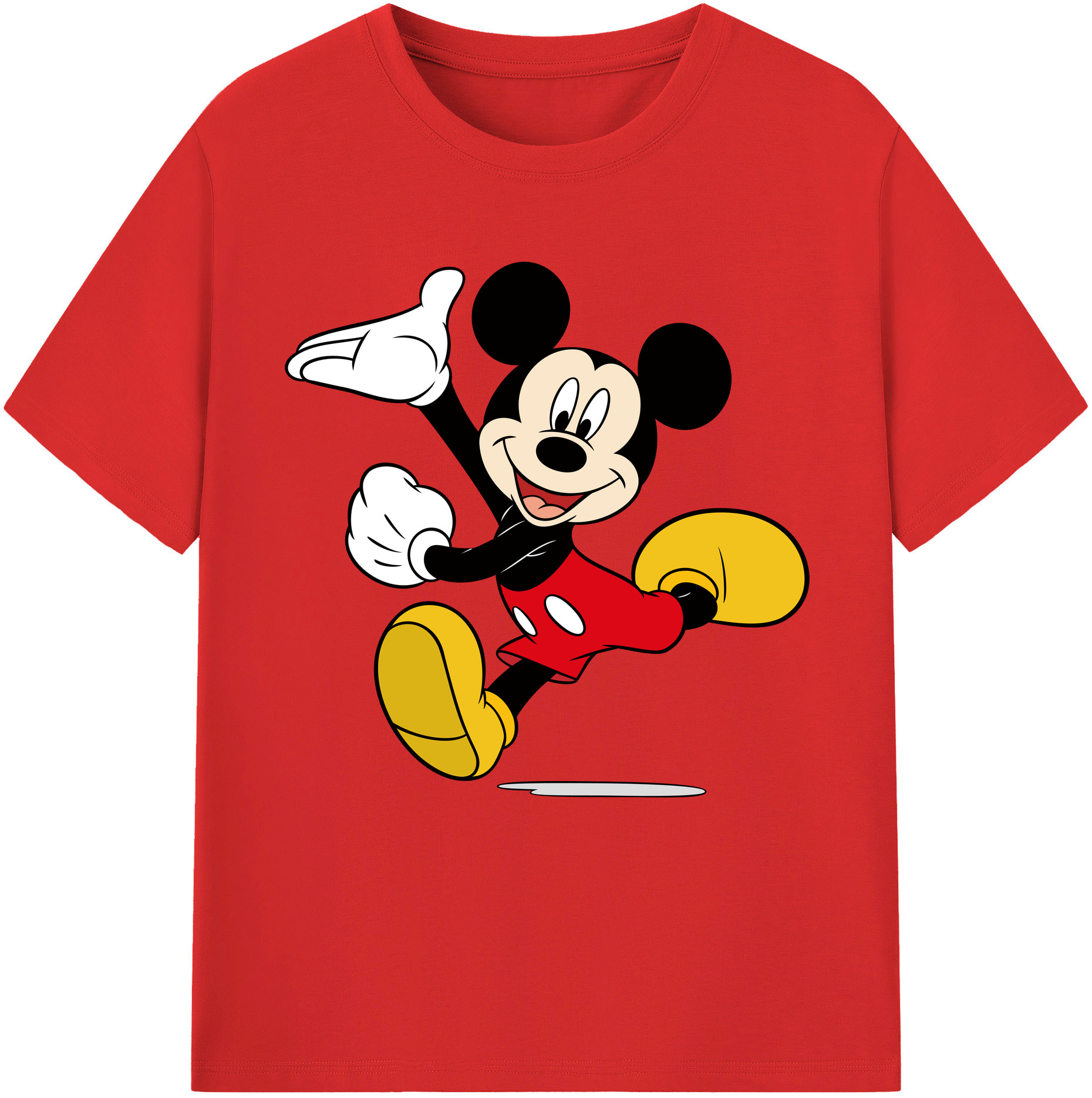 （画像用） ミッキーマウス Mickey Mouse 綿100％半袖Tシャツ（フロントプリント）