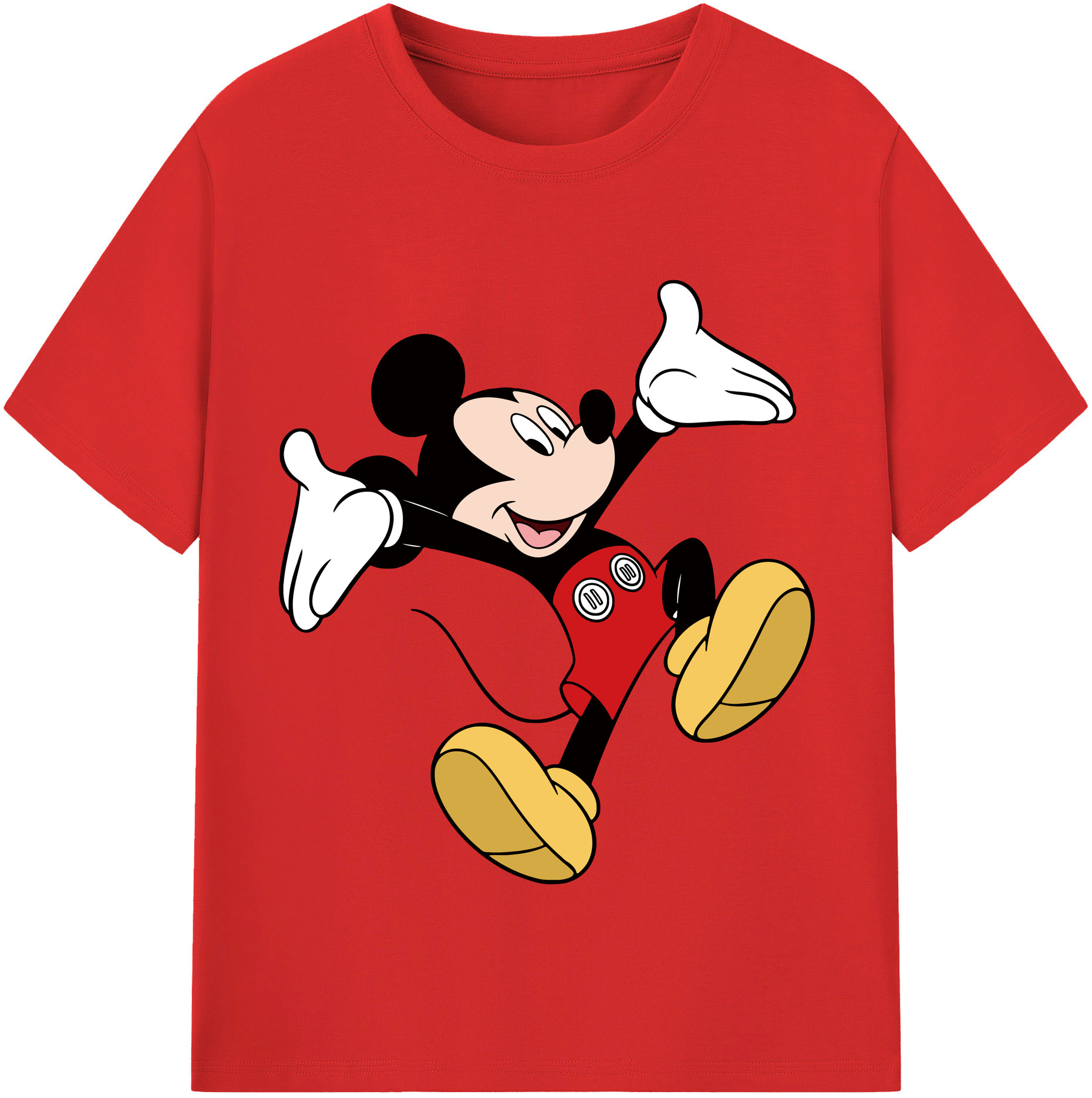 （画像用） ミッキーマウス Mickey Mouse 綿100％半袖Tシャツ（フロントプリント）