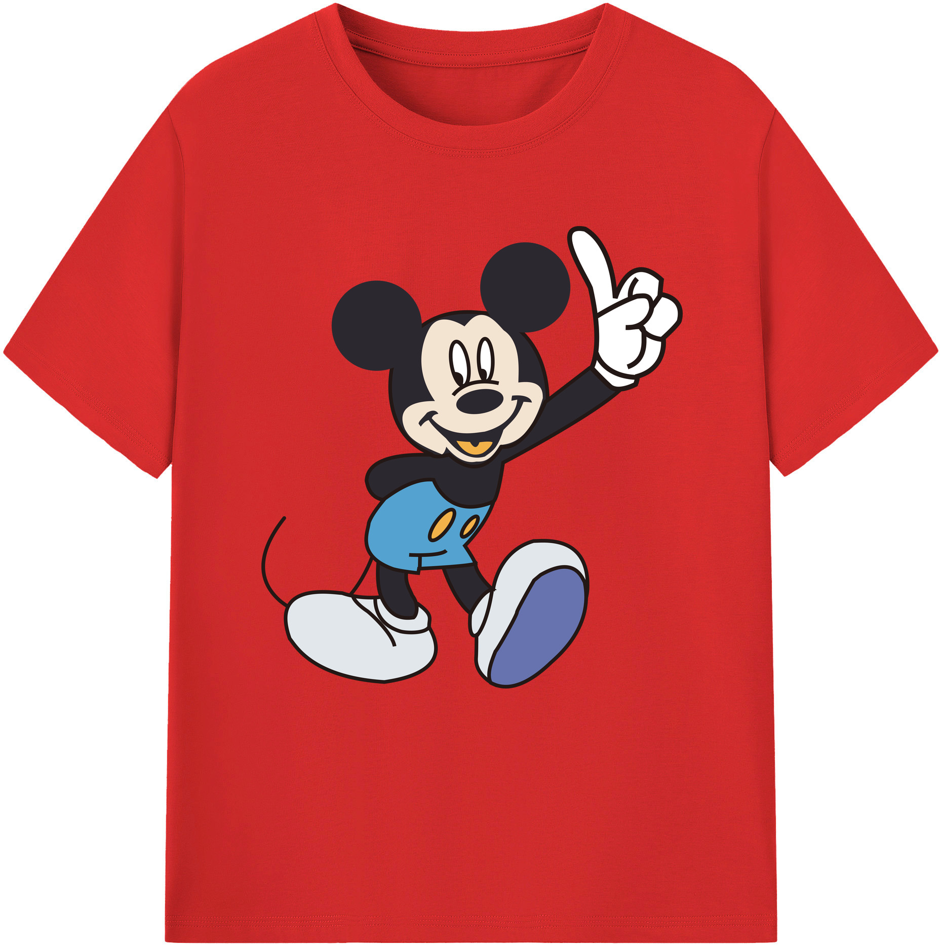 （画像用） ミッキーマウス Mickey Mouse 綿100％半袖Tシャツ（フロントプリント）