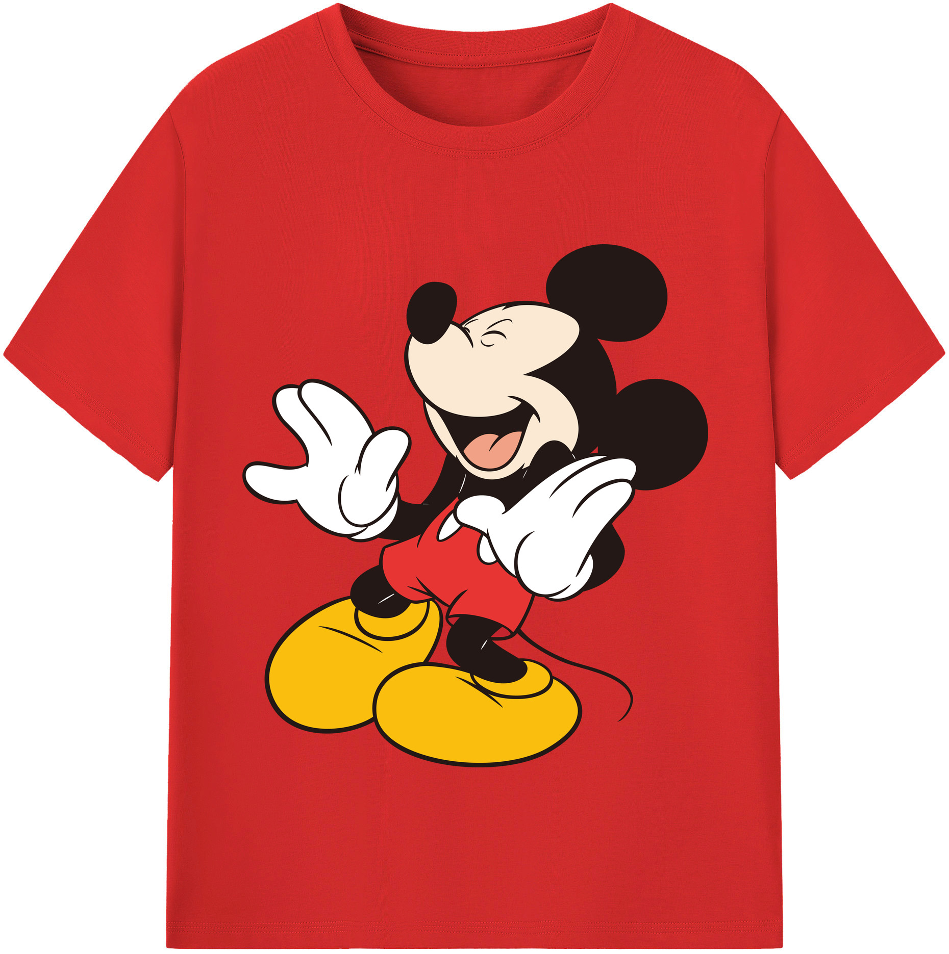 （画像用） ミッキーマウス Mickey Mouse 綿100％半袖Tシャツ（フロントプリント）