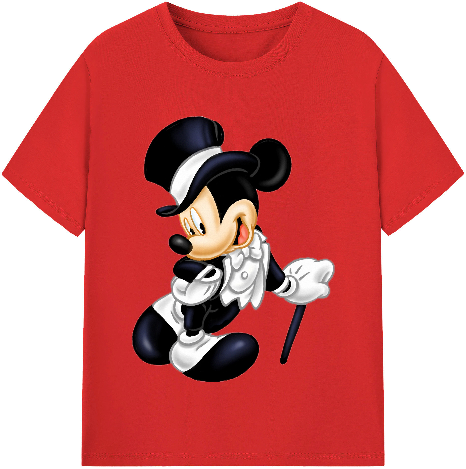 （画像用） ミッキーマウス Mickey Mouse 綿100％半袖Tシャツ（フロントプリント）