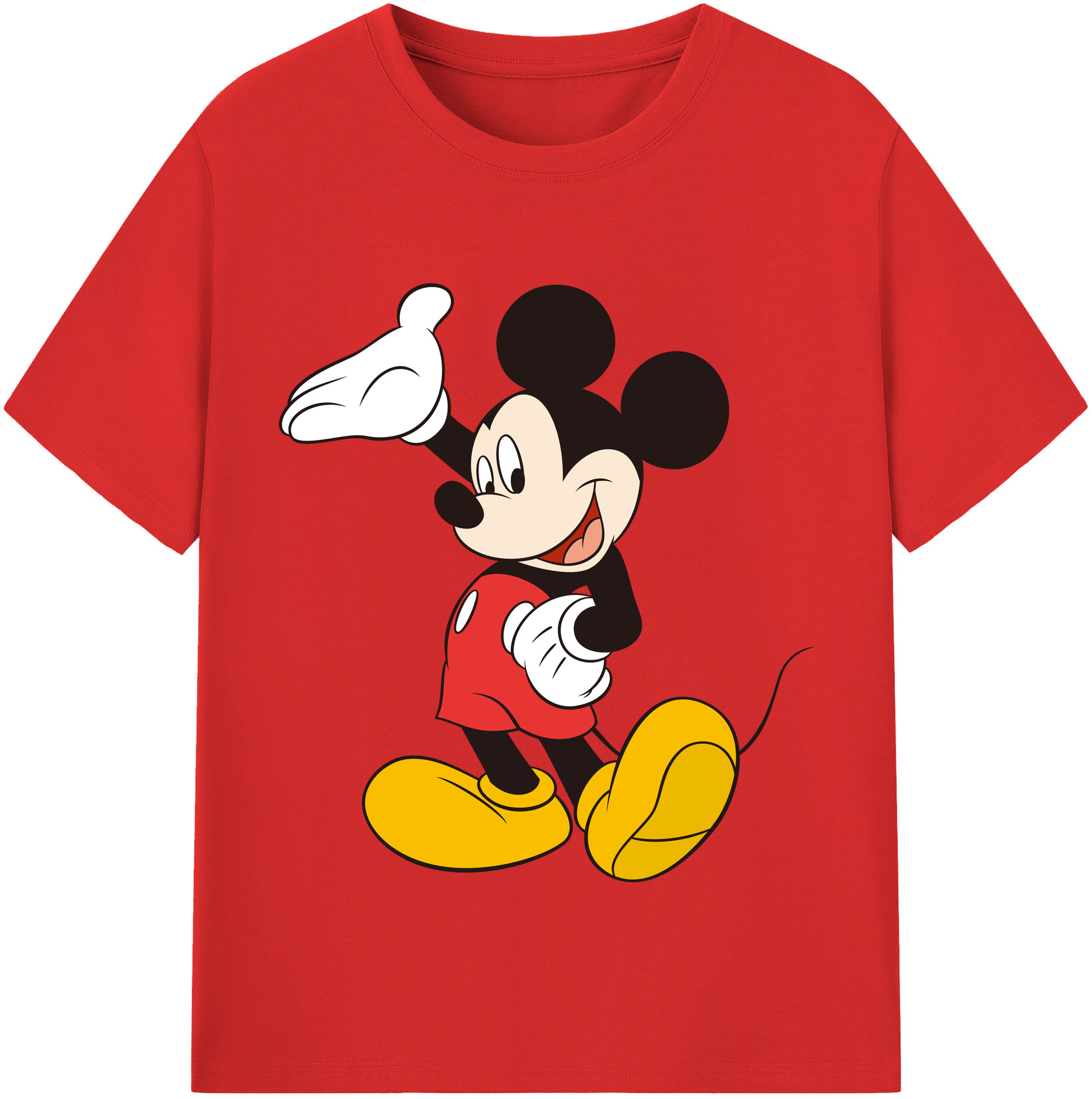 （画像用） ミッキーマウス Mickey Mouse 綿100％半袖Tシャツ（フロントプリント）