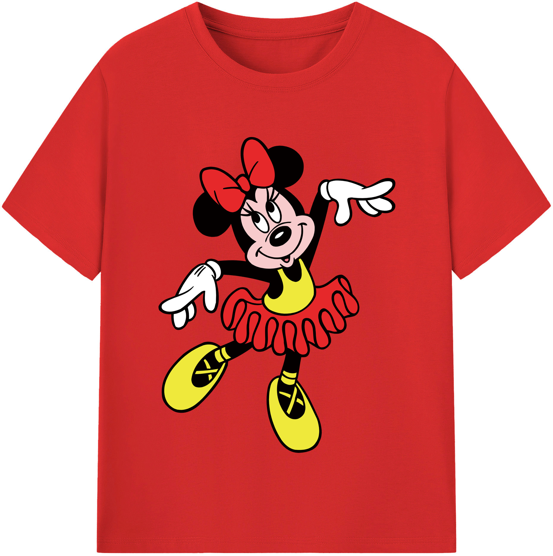 （画像用） ミッキーマウス Mickey Mouse 綿100％半袖Tシャツ（フロントプリント）