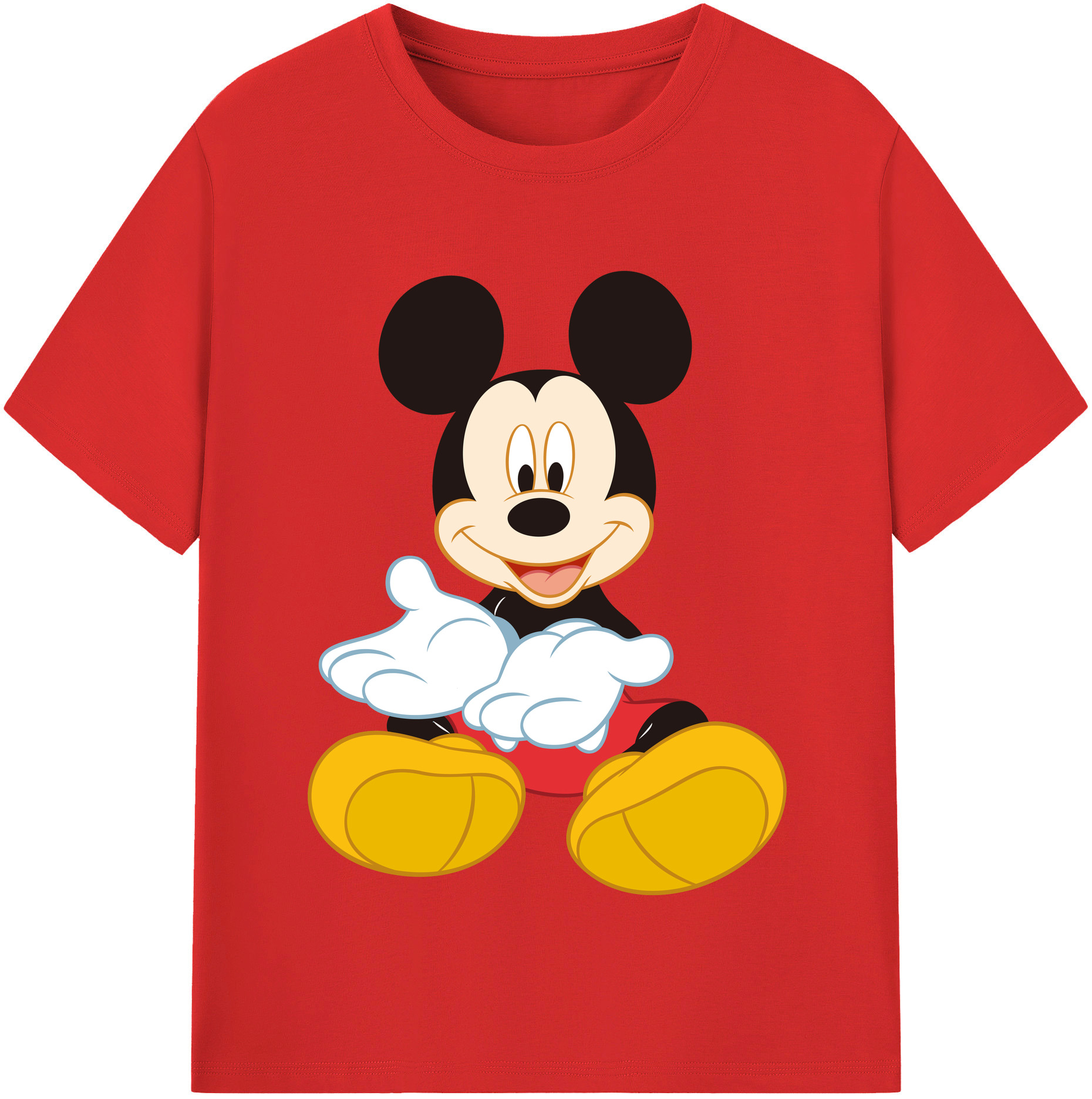 （画像用） ミッキーマウス Mickey Mouse 綿100％半袖Tシャツ（フロントプリント）