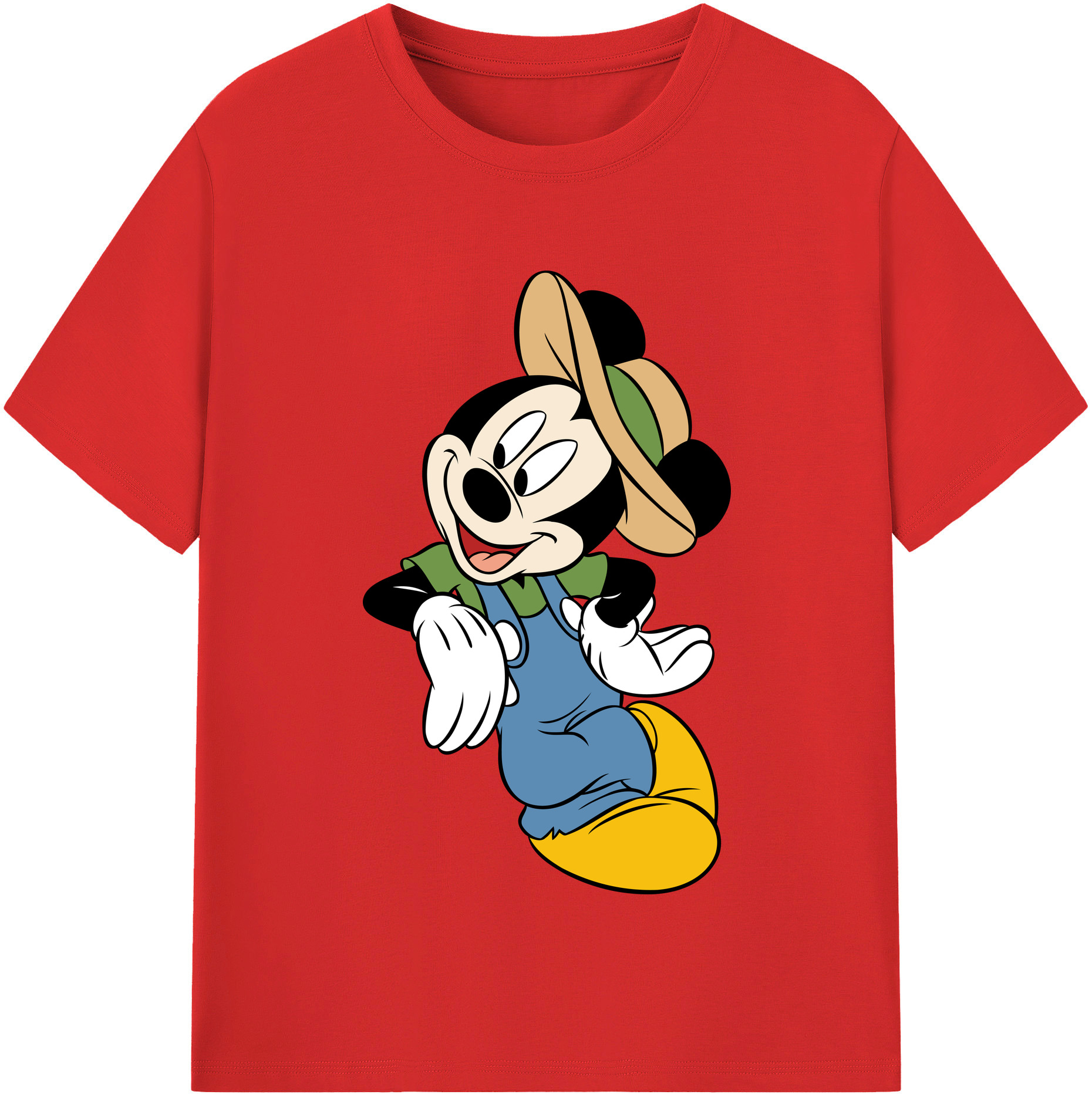 （画像用） ミッキーマウス Mickey Mouse 綿100％半袖Tシャツ（フロントプリント）