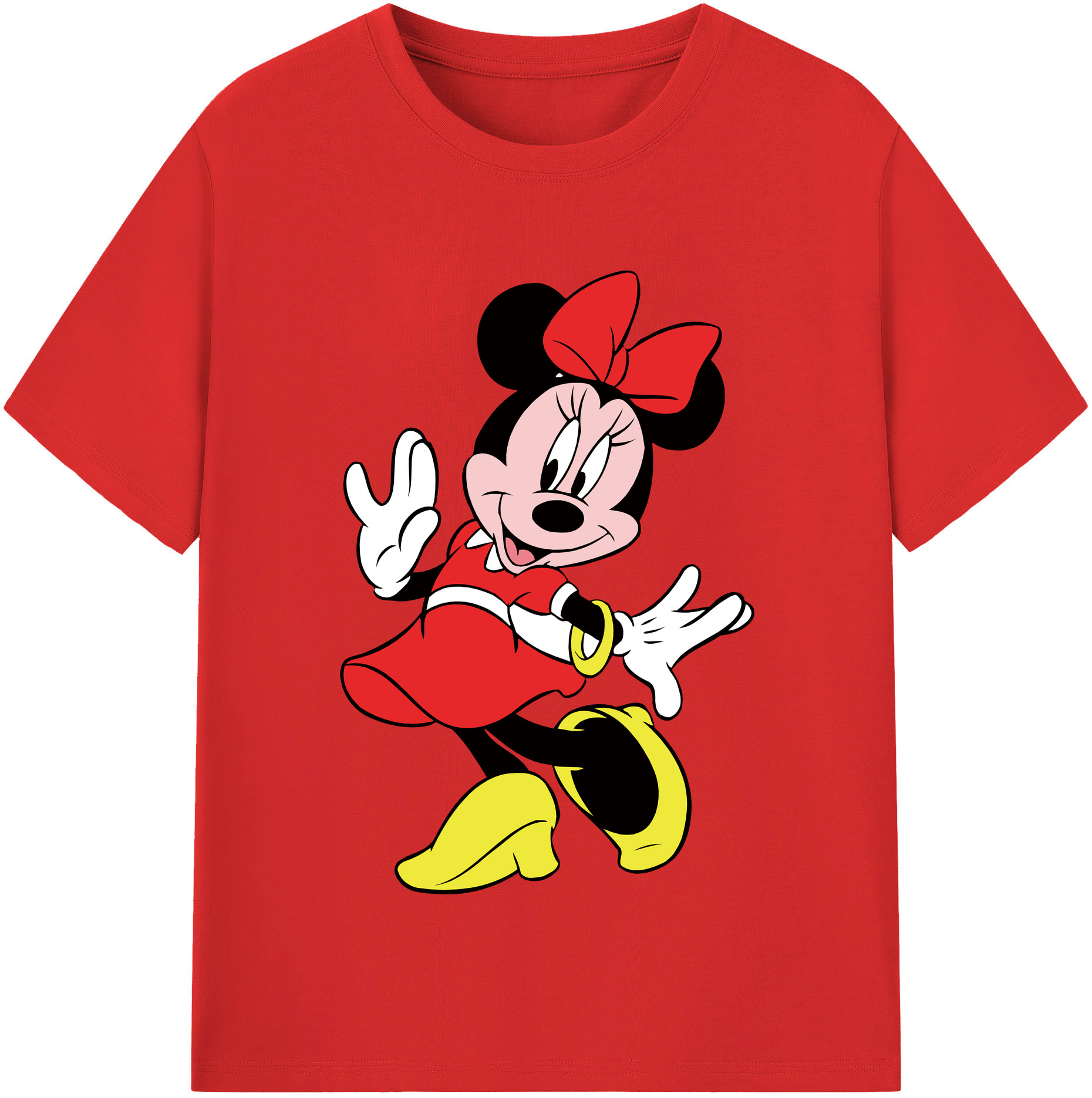 （画像用） ミッキーマウス Mickey Mouse 綿100％半袖Tシャツ（フロントプリント）
