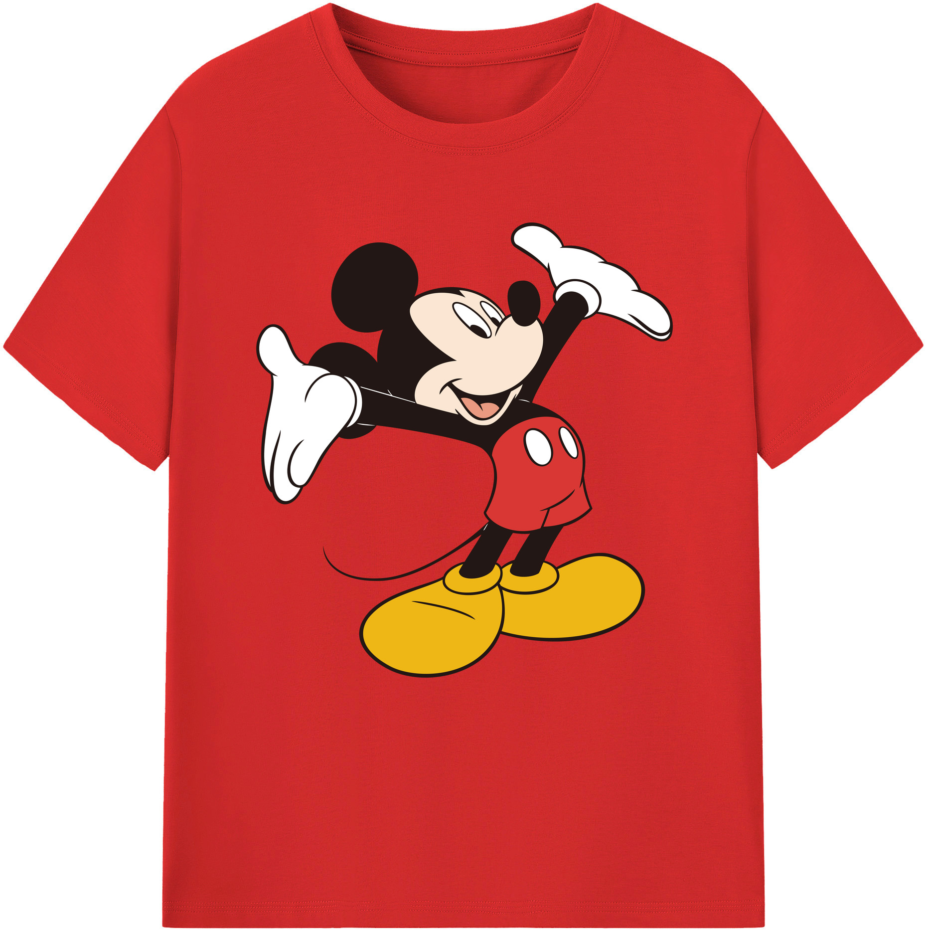 （画像用） ミッキーマウス Mickey Mouse 綿100％半袖Tシャツ（フロントプリント）