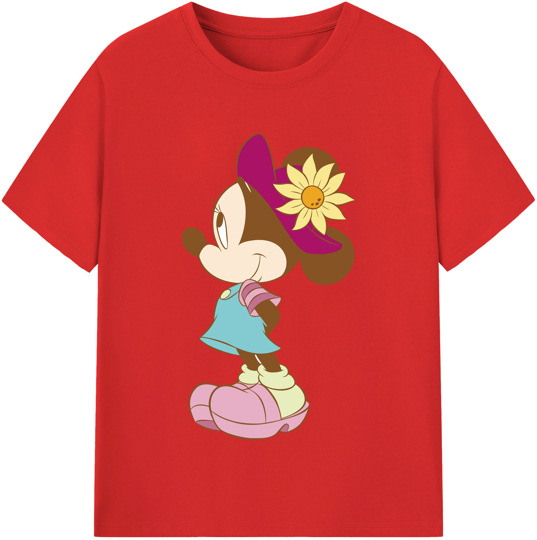 （画像用） ミッキーマウス Mickey Mouse 綿100％半袖Tシャツ（フロントプリント）