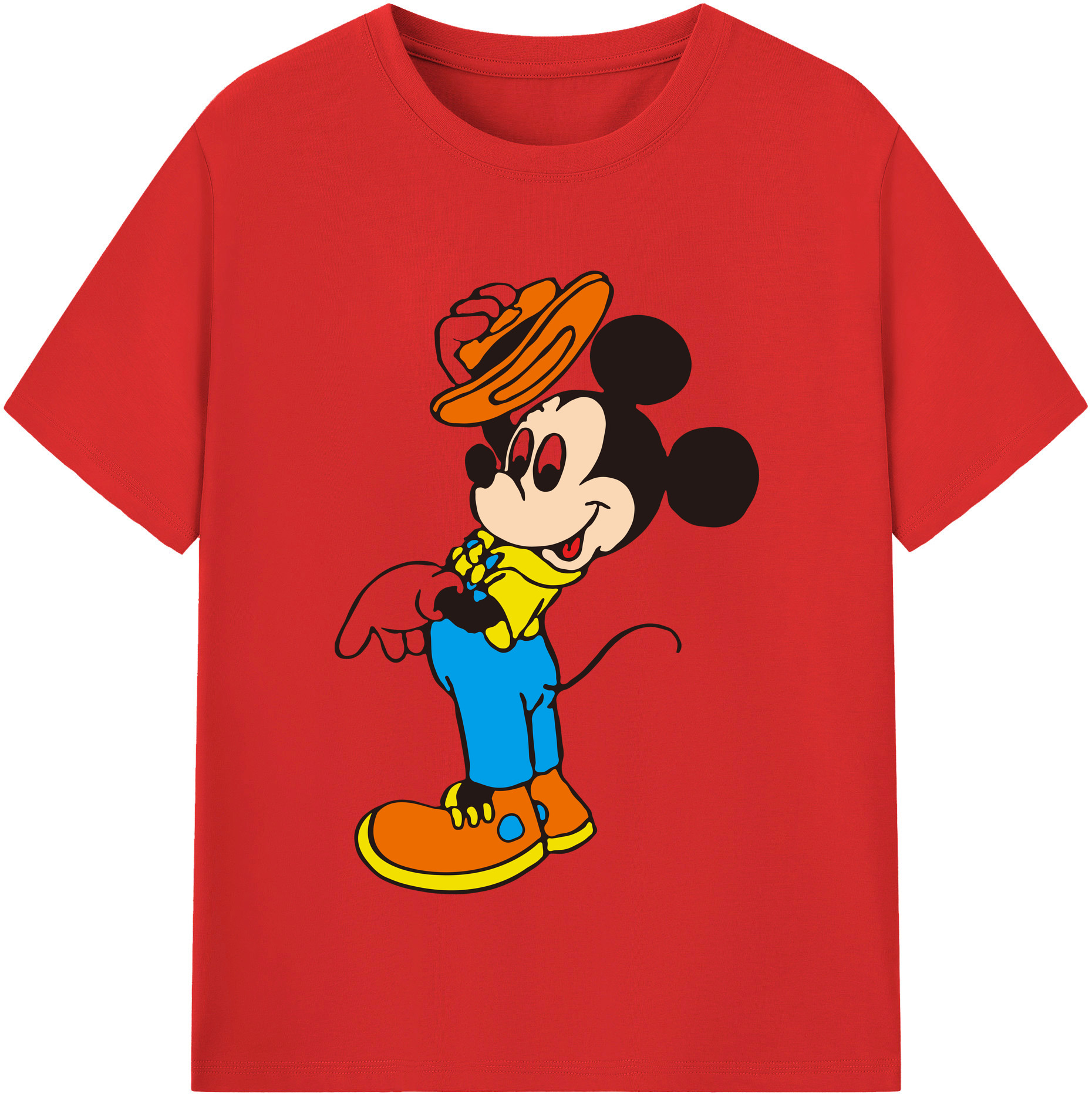 （画像用） ミッキーマウス Mickey Mouse 綿100％半袖Tシャツ（フロントプリント）