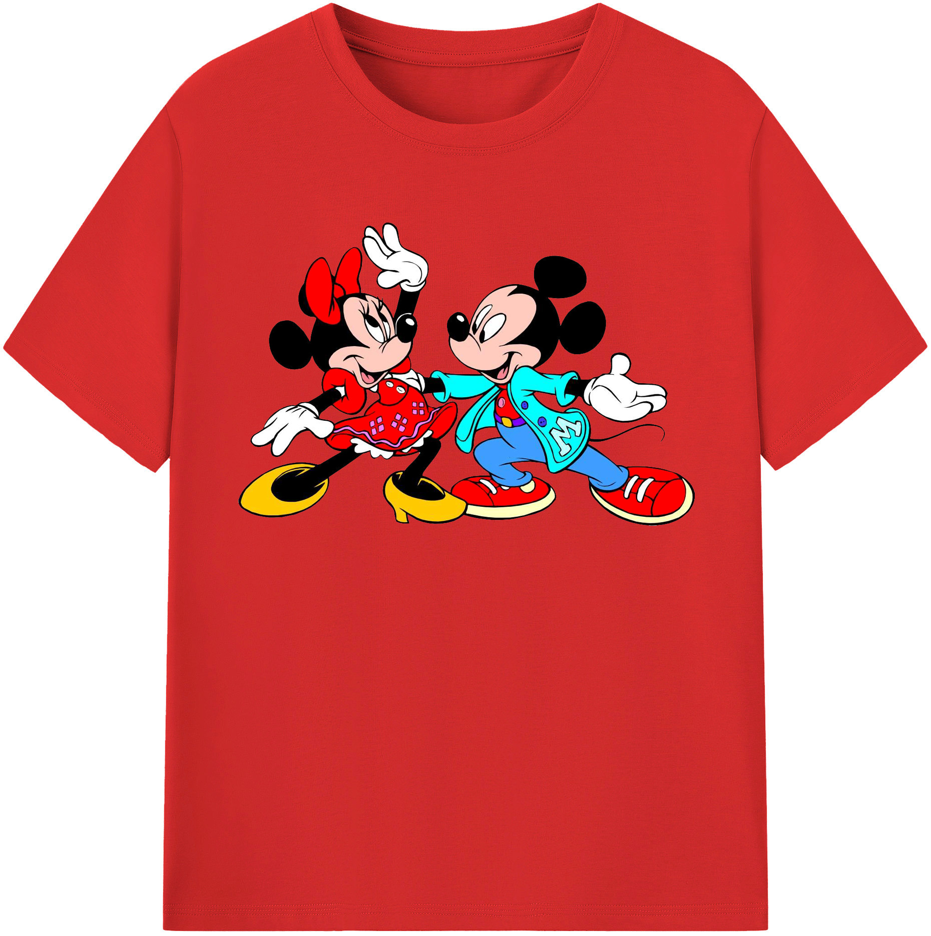 （画像用） ミッキーマウス Mickey Mouse 綿100％半袖Tシャツ（フロントプリント）