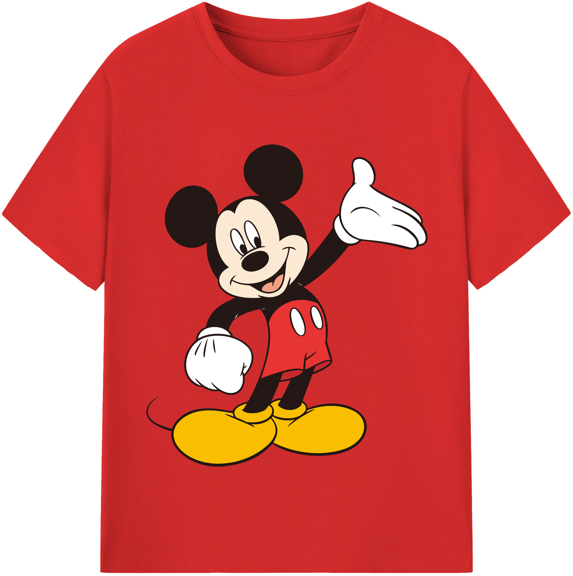 （画像用） ミッキーマウス Mickey Mouse 綿100％半袖Tシャツ（フロントプリント）