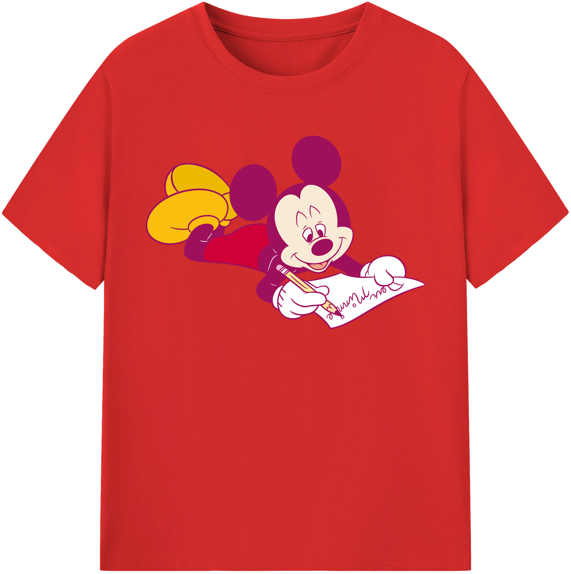 （画像用） ミッキーマウス Mickey Mouse 綿100％半袖Tシャツ（フロントプリント）