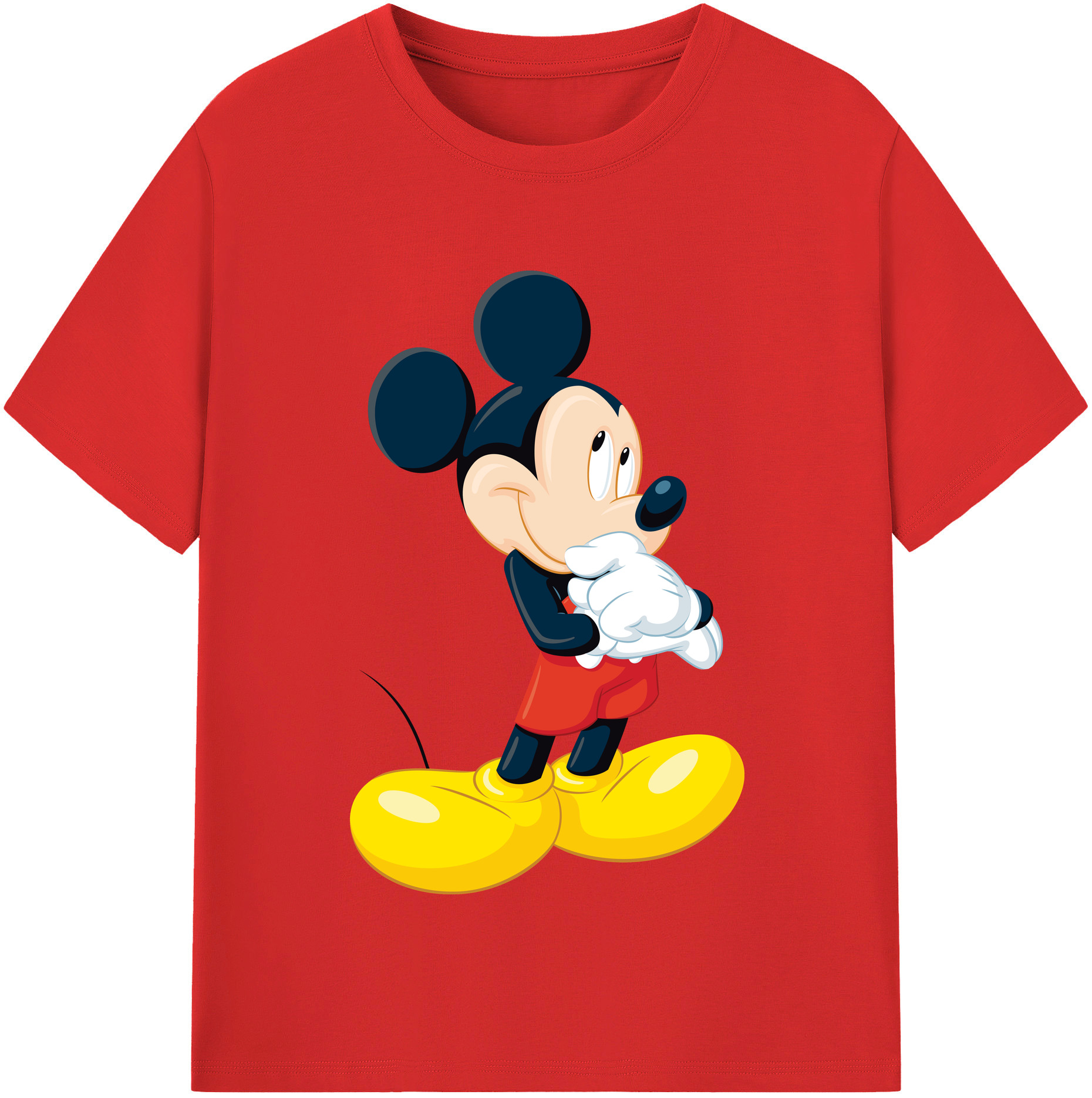 （画像用） ミッキーマウス Mickey Mouse 綿100％半袖Tシャツ（フロントプリント）