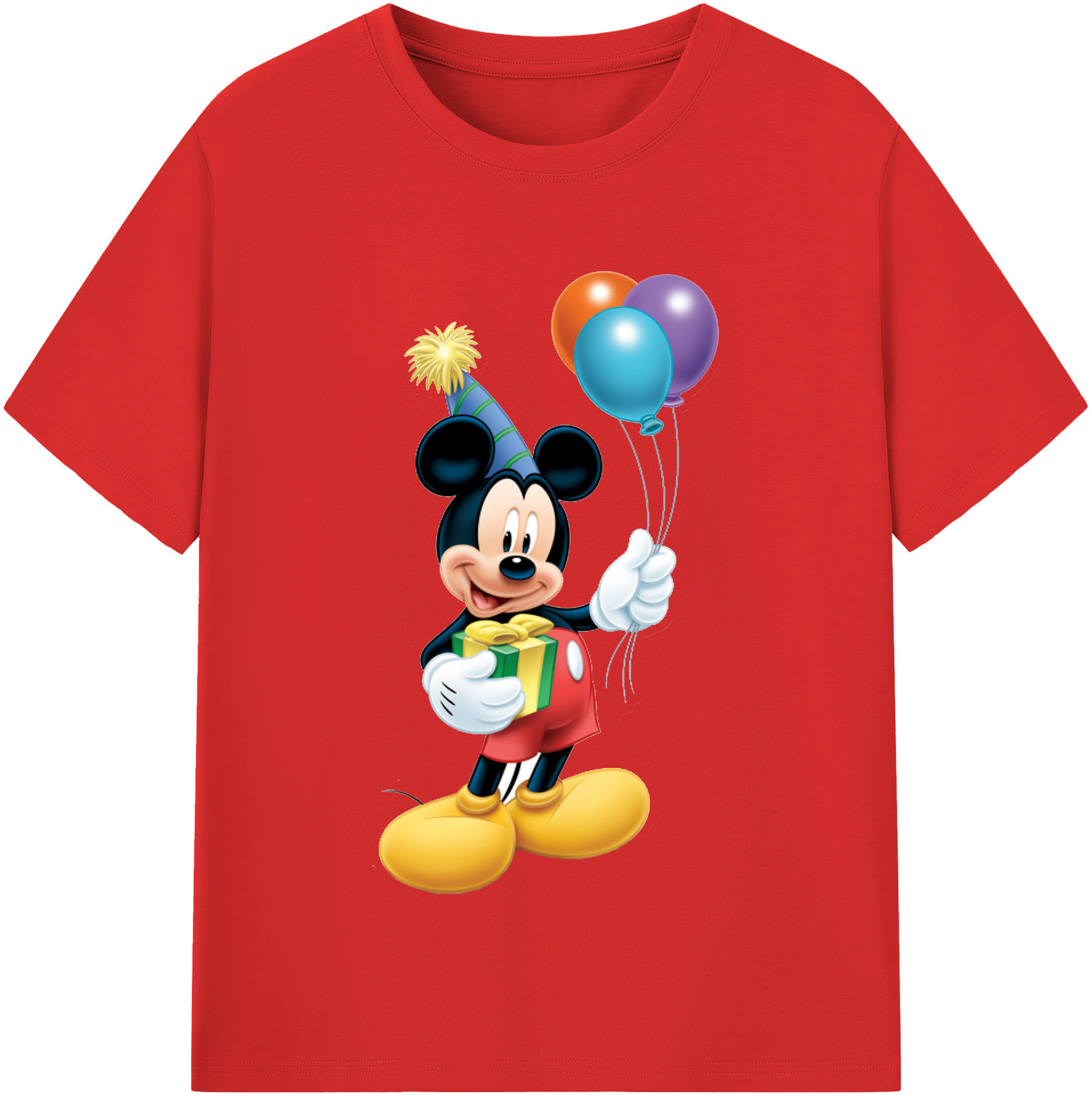 （画像用） ミッキーマウス Mickey Mouse 綿100％半袖Tシャツ（フロントプリント）