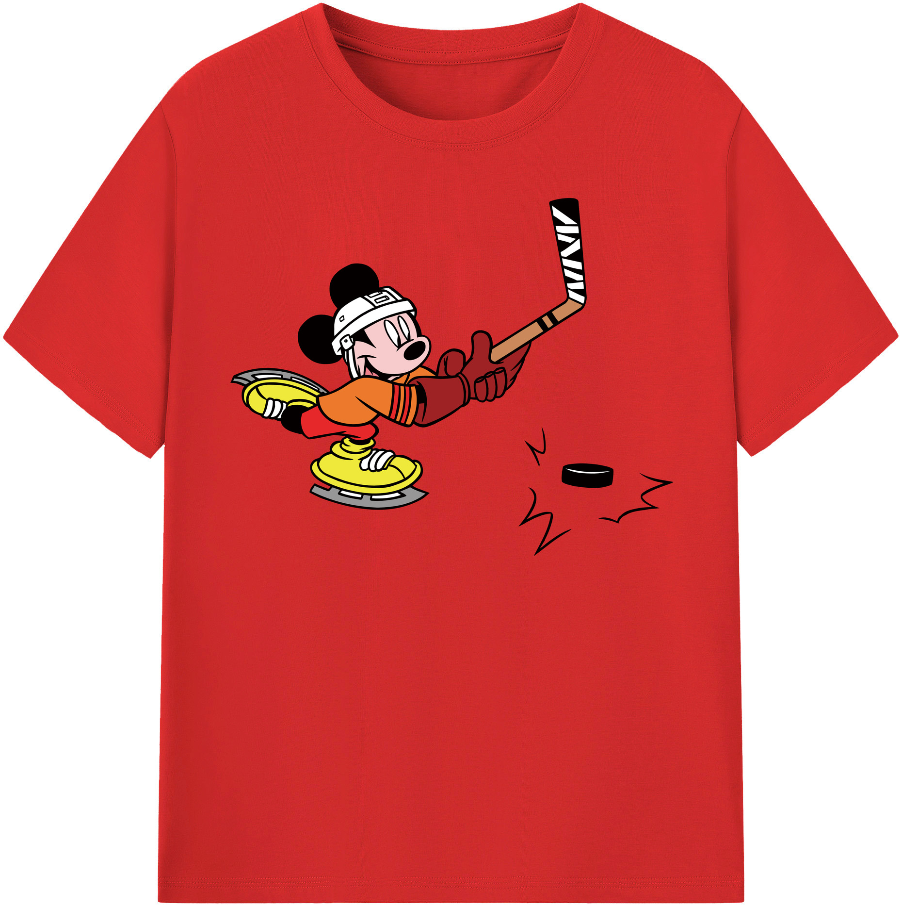 （画像用） ミッキーマウス Mickey Mouse 綿100％半袖Tシャツ（フロントプリント）