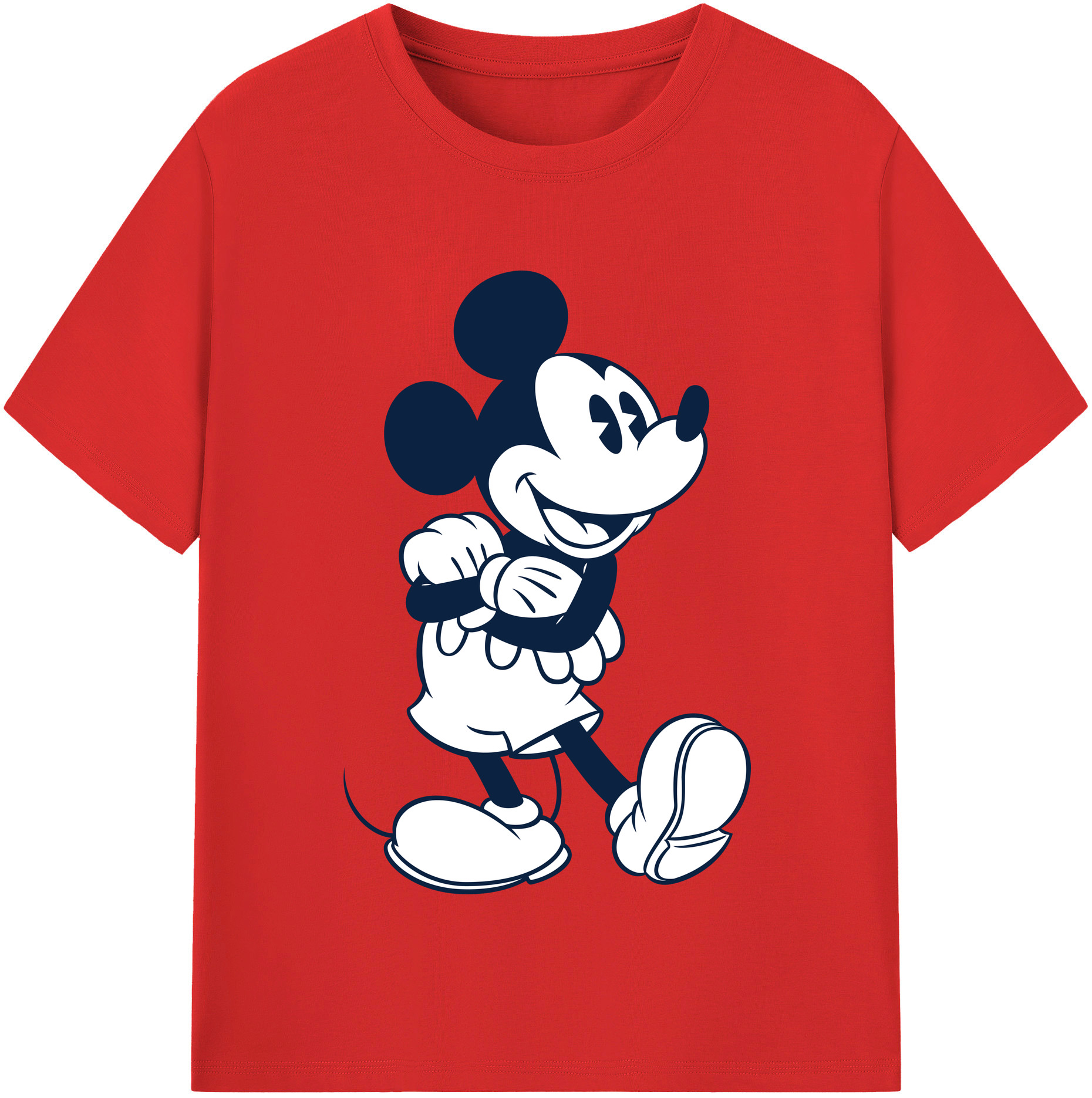 （画像用） ミッキーマウス Mickey Mouse 綿100％半袖Tシャツ（フロントプリント）