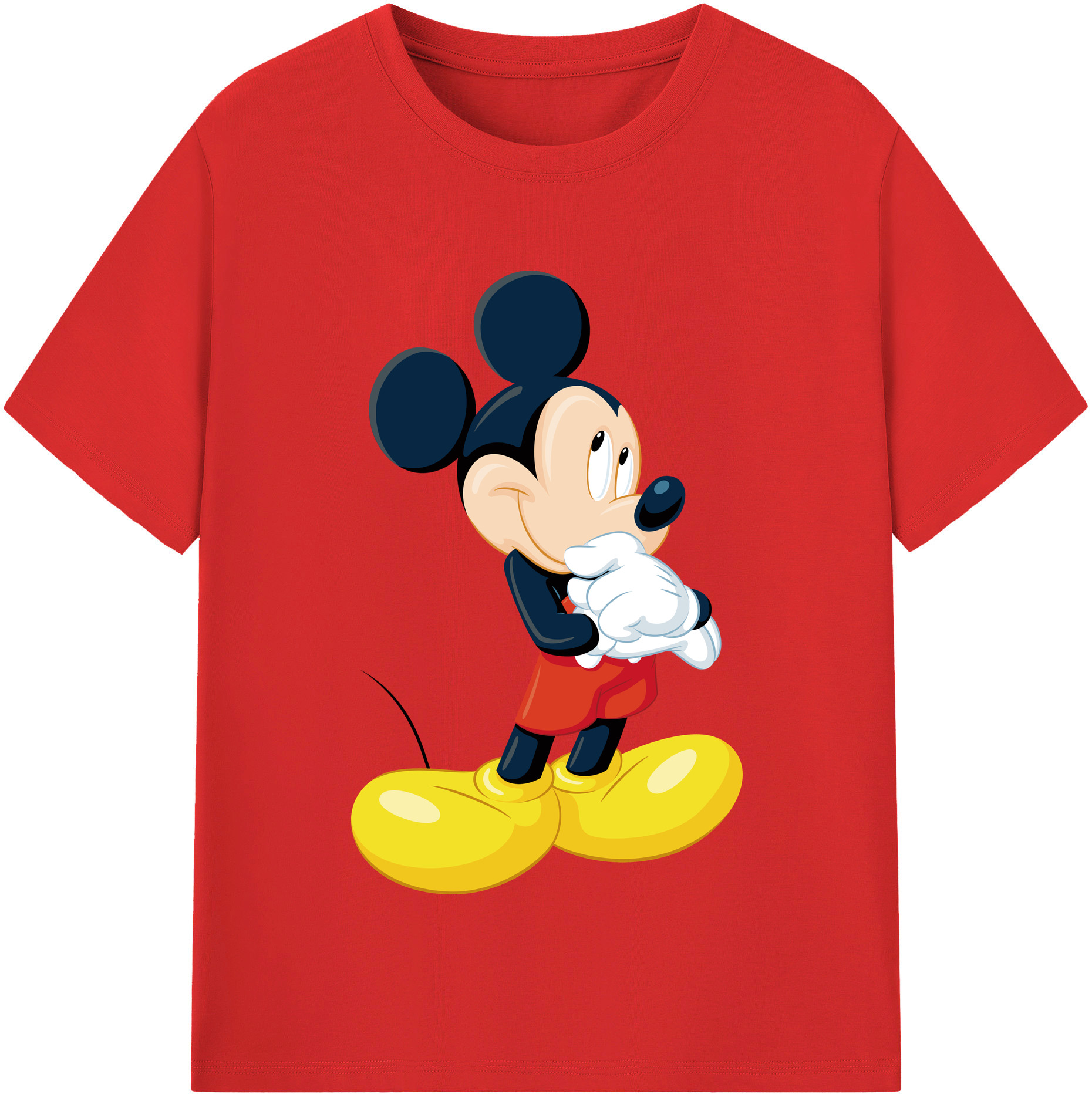 （画像用） ミッキーマウス Mickey Mouse 綿100％半袖Tシャツ（フロントプリント）