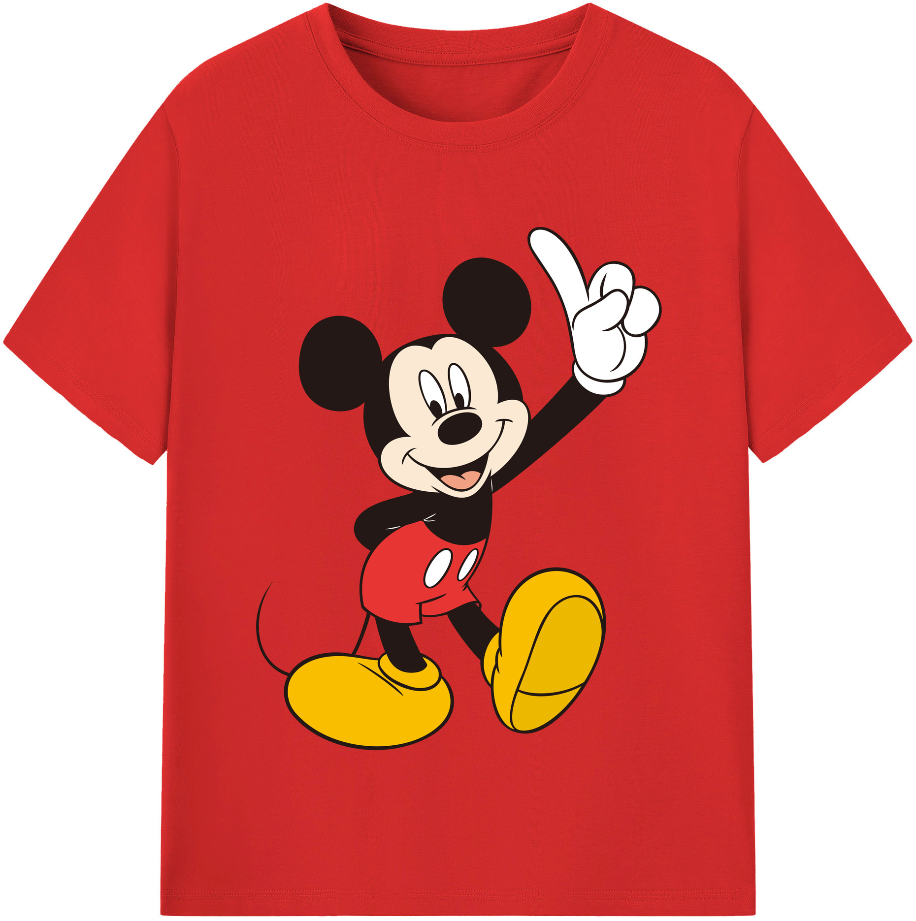 （画像用） ミッキーマウス Mickey Mouse 綿100％半袖Tシャツ（フロントプリント）