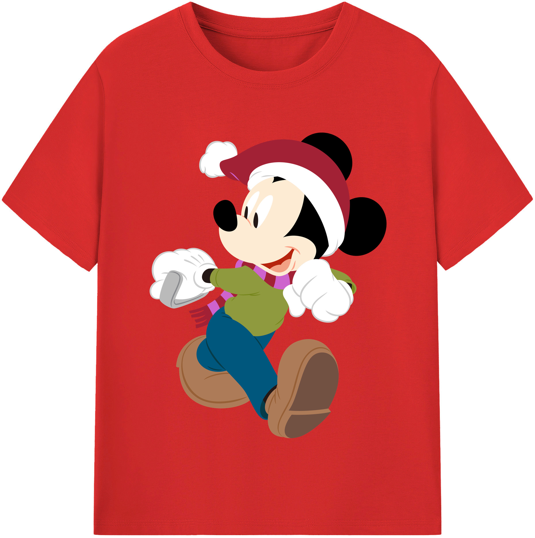 （画像用） ミッキーマウス Mickey Mouse 綿100％半袖Tシャツ（フロントプリント）