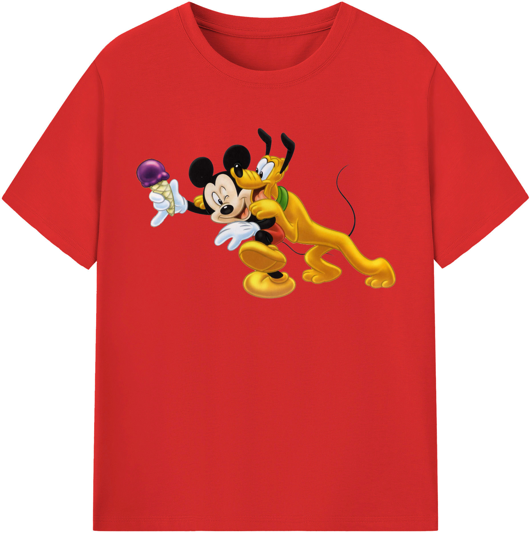 （画像用） ミッキーマウス Mickey Mouse 綿100％半袖Tシャツ（フロントプリント）