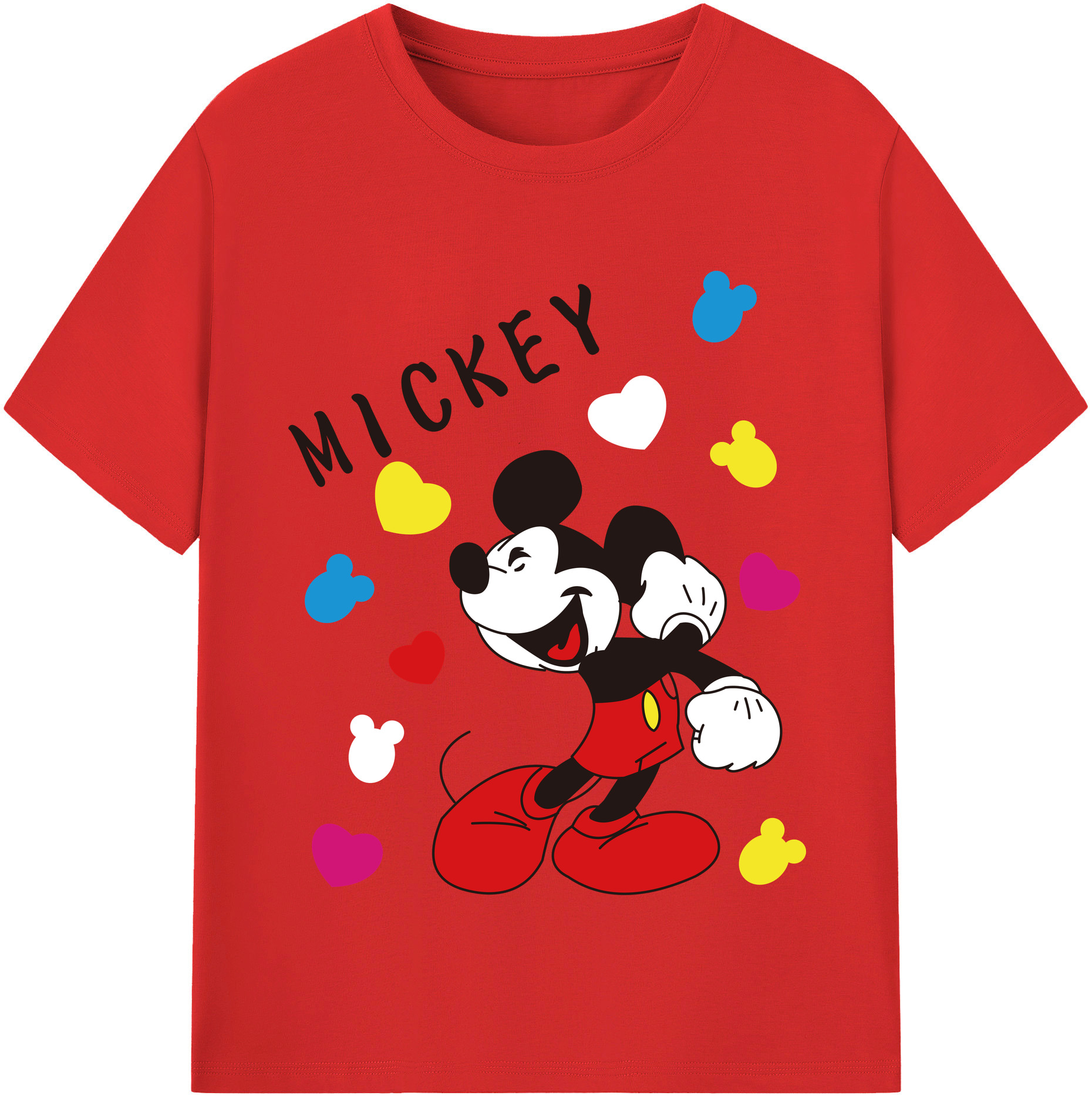 （画像用） ミッキーマウス Mickey Mouse 綿100％半袖Tシャツ（フロントプリント）