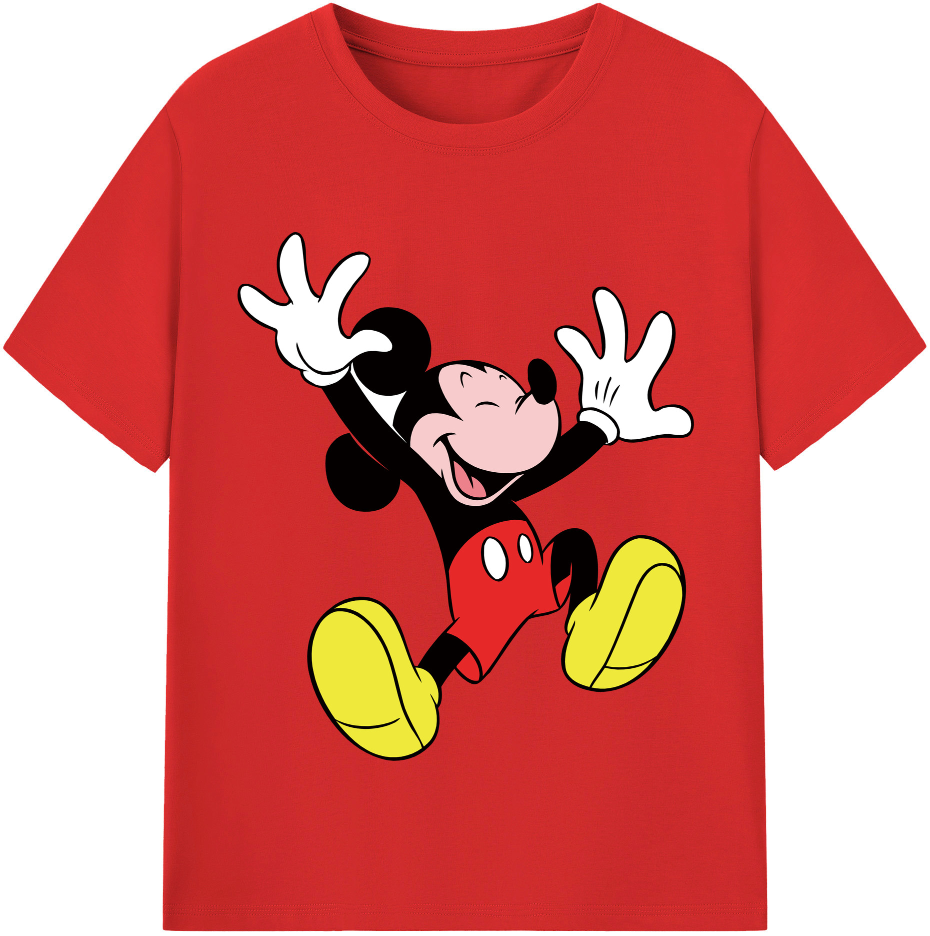 （画像用） ミッキーマウス Mickey Mouse 綿100％半袖Tシャツ（フロントプリント）