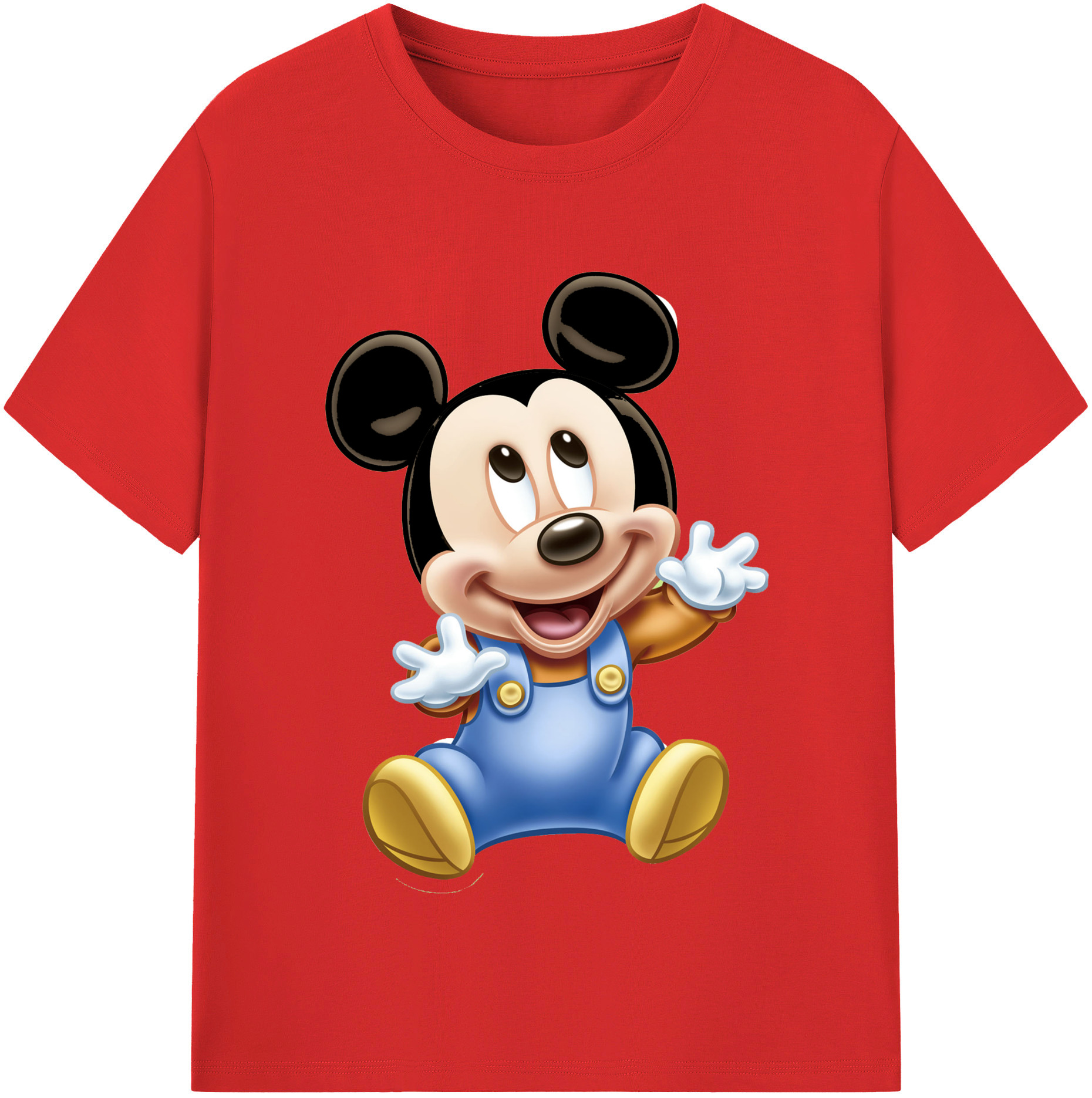 （画像用） ミッキーマウス Mickey Mouse 綿100％半袖Tシャツ（フロントプリント）