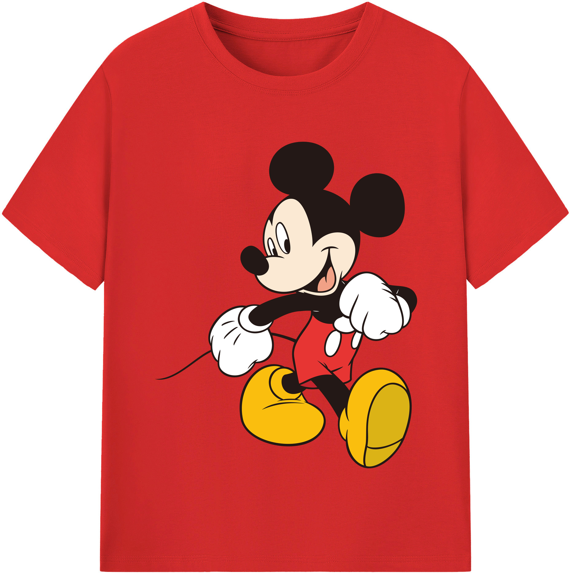 （画像用） ミッキーマウス Mickey Mouse 綿100％半袖Tシャツ（フロントプリント）