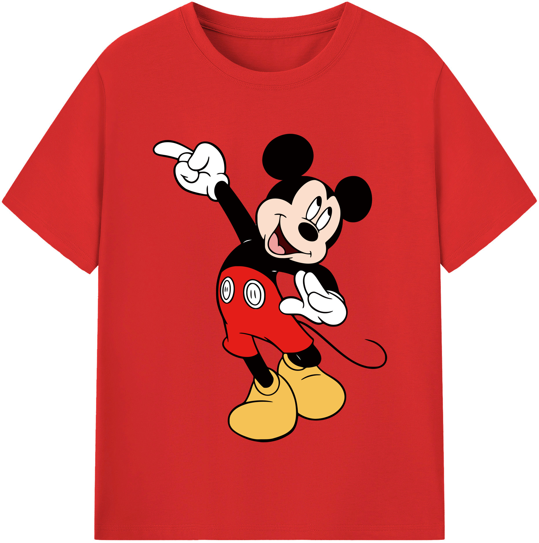 （画像用） ミッキーマウス Mickey Mouse 綿100％半袖Tシャツ（フロントプリント）