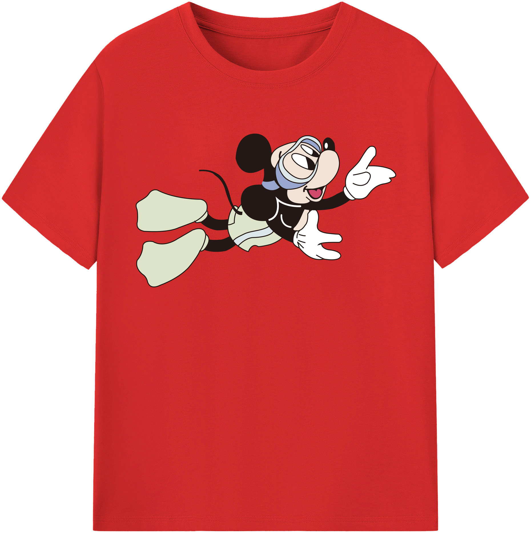 （画像用） ミッキーマウス Mickey Mouse 綿100％半袖Tシャツ（フロントプリント）