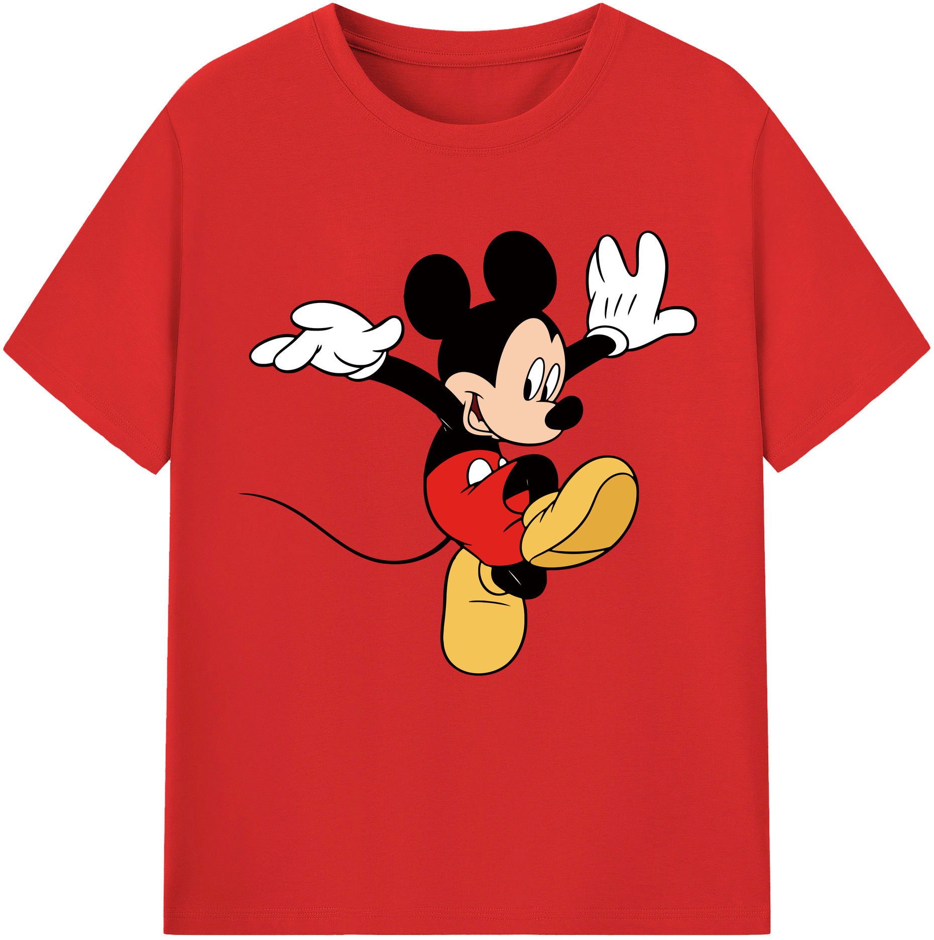 （画像用） ミッキーマウス Mickey Mouse 綿100％半袖Tシャツ（フロントプリント）