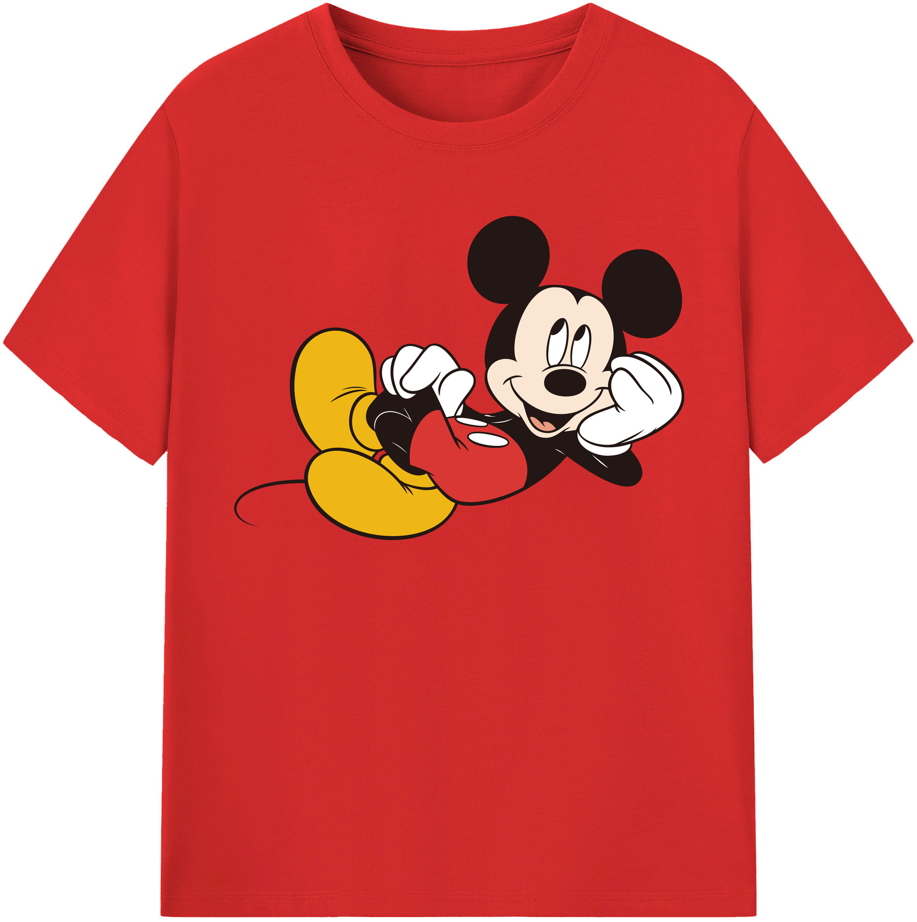 （画像用） ミッキーマウス Mickey Mouse 綿100％半袖Tシャツ（フロントプリント）