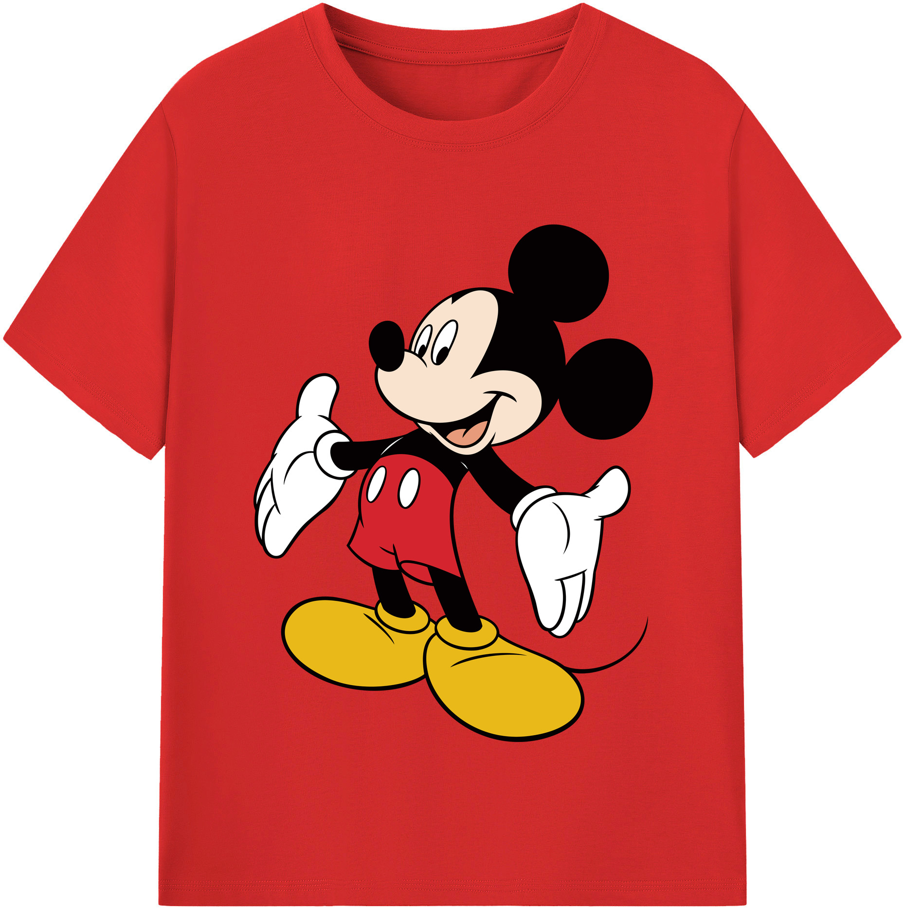 （画像用） ミッキーマウス Mickey Mouse 綿100％半袖Tシャツ（フロントプリント）