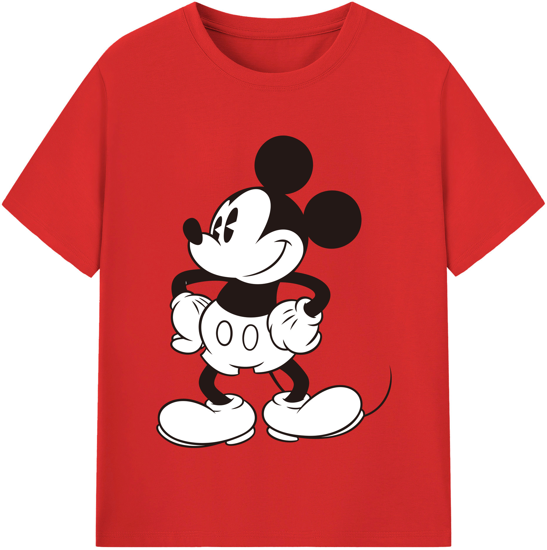 （画像用） ミッキーマウス Mickey Mouse 綿100％半袖Tシャツ（フロントプリント）