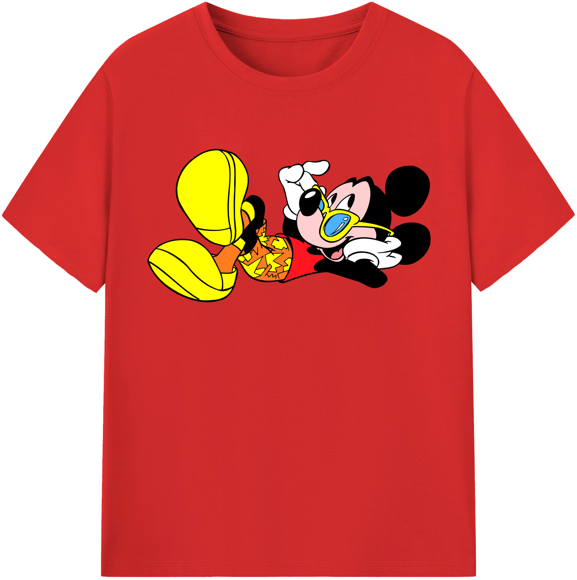 （画像用） ミッキーマウス Mickey Mouse 綿100％半袖Tシャツ（フロントプリント）