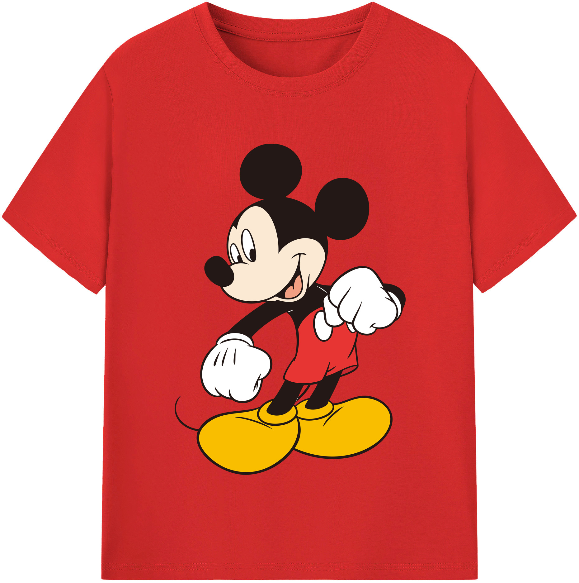 （画像用） ミッキーマウス Mickey Mouse 綿100％半袖Tシャツ（フロントプリント）