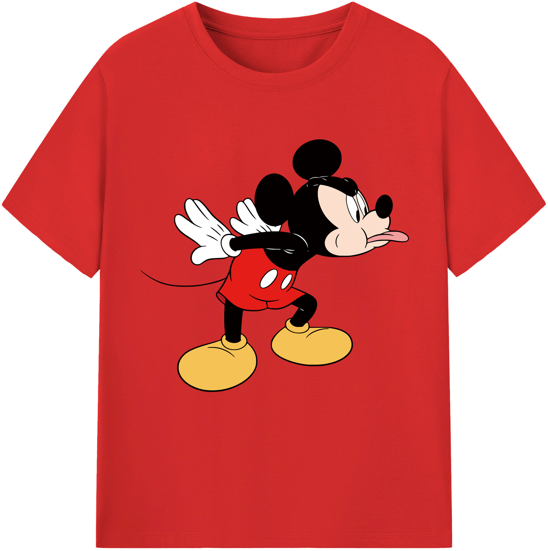 （画像用） ミッキーマウス Mickey Mouse 綿100％半袖Tシャツ（フロントプリント）