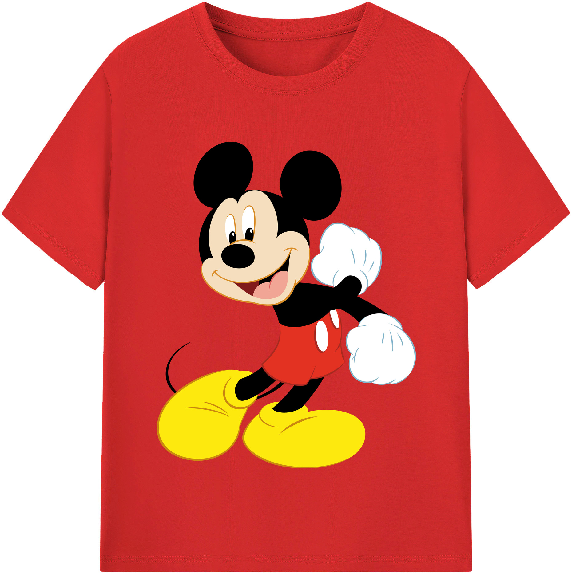 （画像用） ミッキーマウス Mickey Mouse 綿100％半袖Tシャツ（フロントプリント）