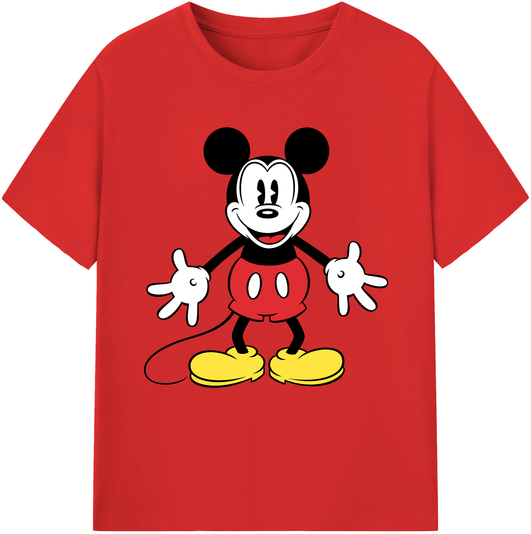 （画像用） ミッキーマウス Mickey Mouse 綿100％半袖Tシャツ（フロントプリント）