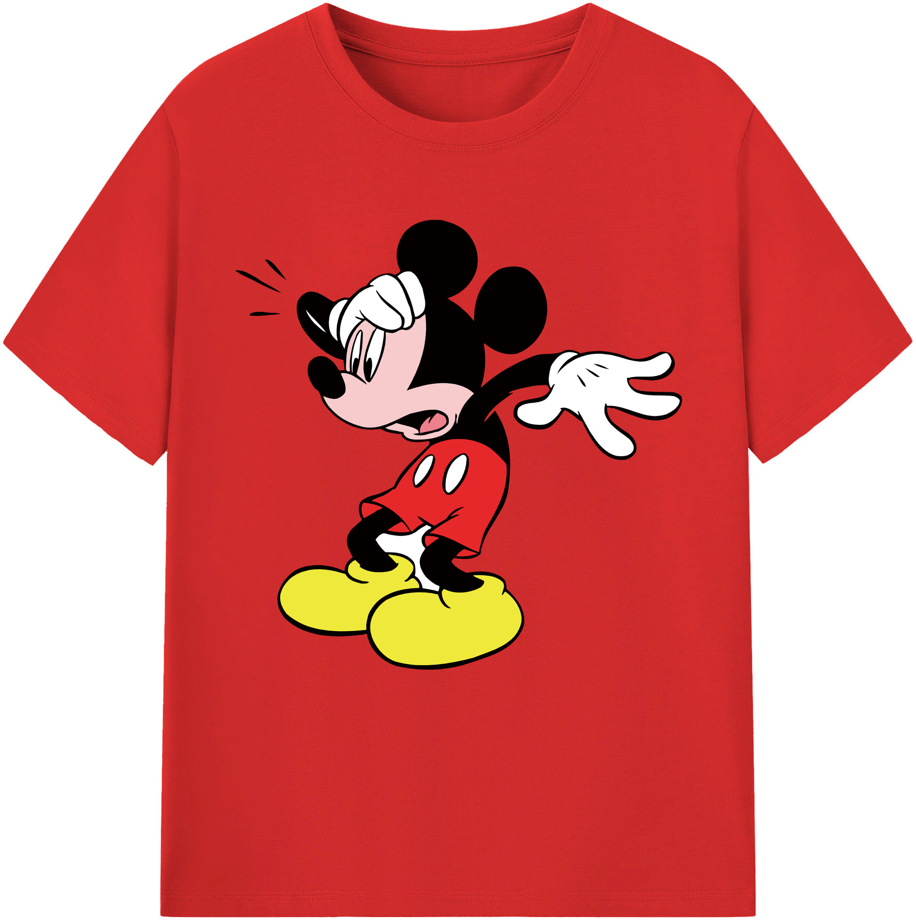 （画像用） ミッキーマウス Mickey Mouse 綿100％半袖Tシャツ（フロントプリント）