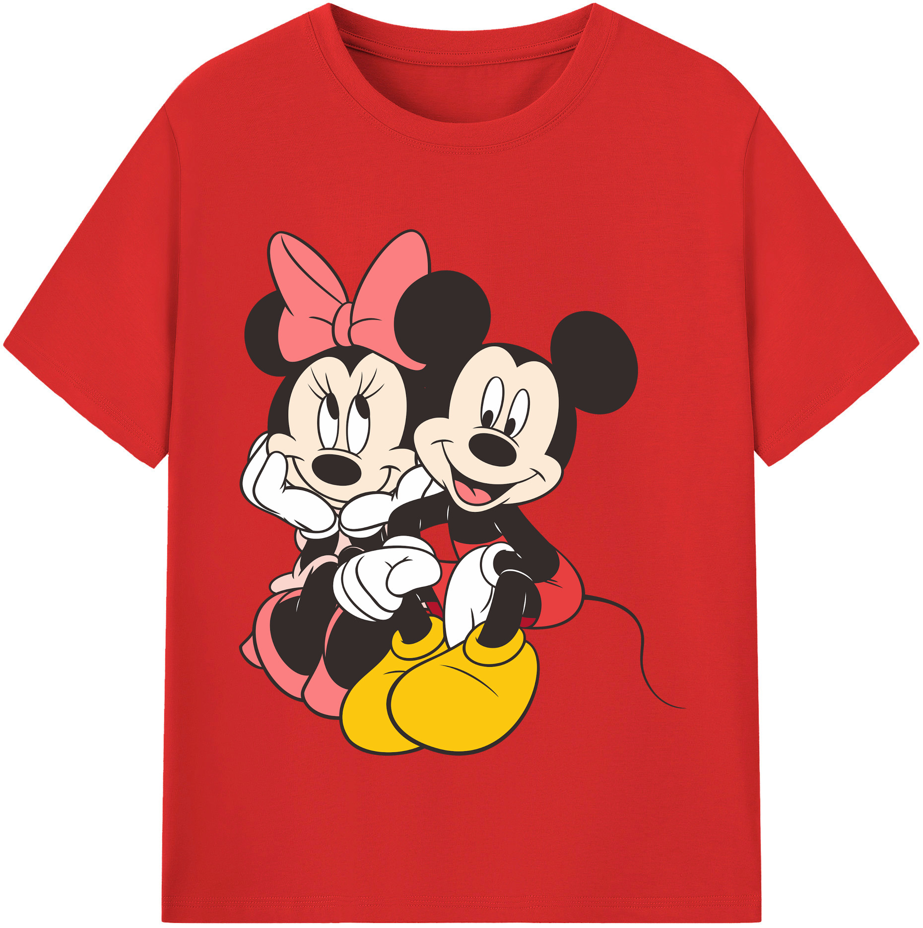 （画像用） ミッキーマウス Mickey Mouse 綿100％半袖Tシャツ（フロントプリント）