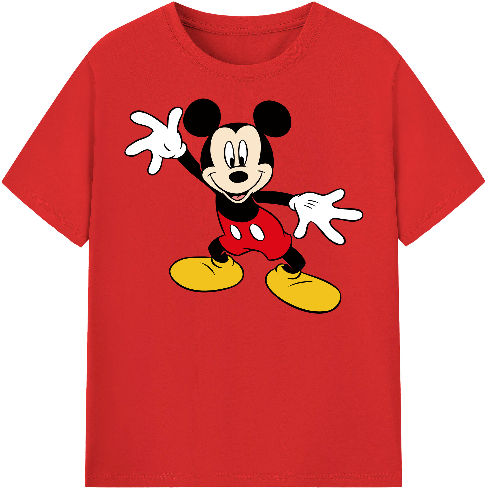 （画像用） ミッキーマウス Mickey Mouse 綿100％半袖Tシャツ（フロントプリント）