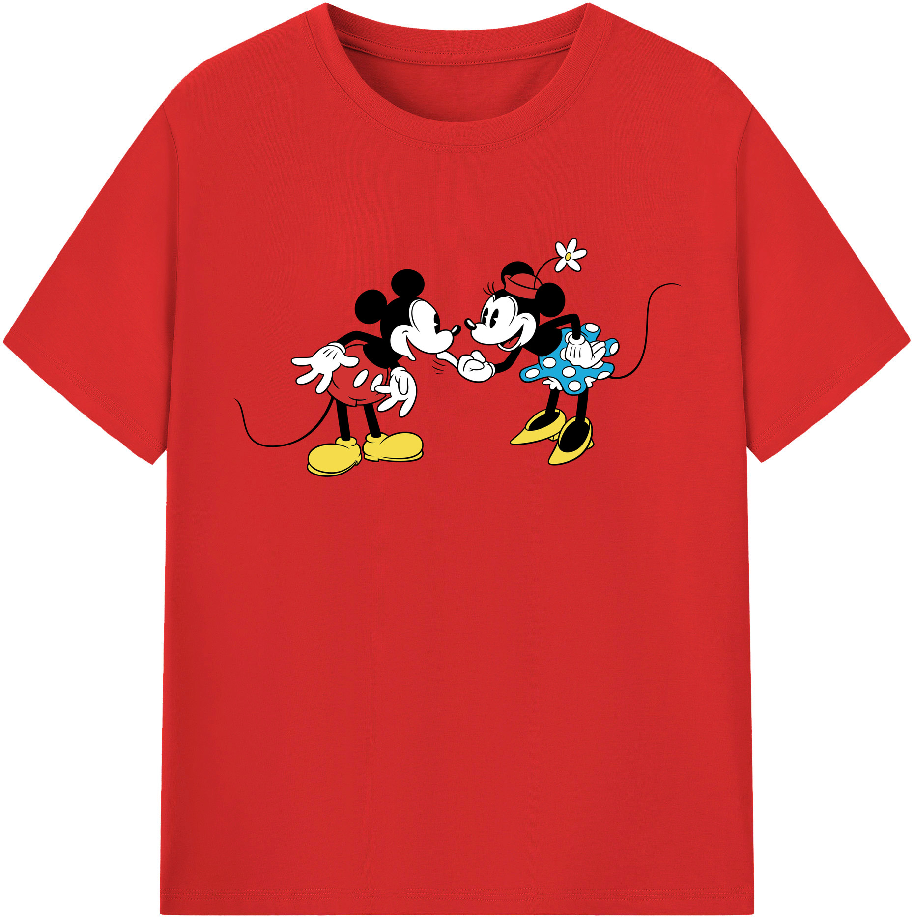 （画像用） ミッキーマウス Mickey Mouse 綿100％半袖Tシャツ（フロントプリント）
