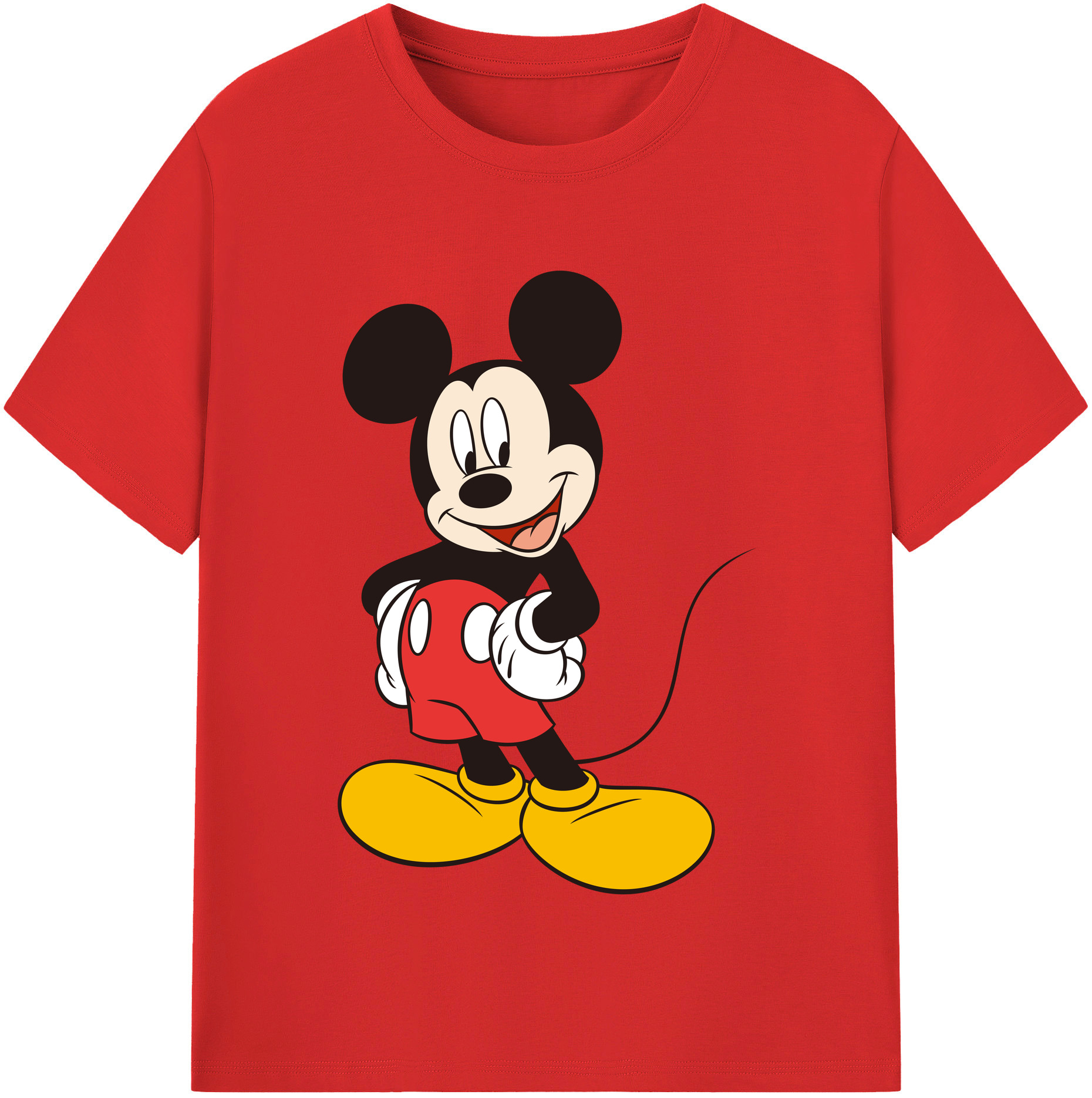 （画像用） ミッキーマウス Mickey Mouse 綿100％半袖Tシャツ（フロントプリント）