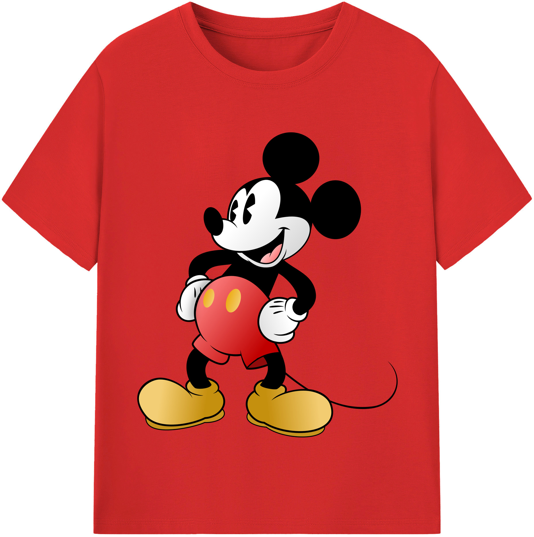 （画像用） ミッキーマウス Mickey Mouse 綿100％半袖Tシャツ（フロントプリント）