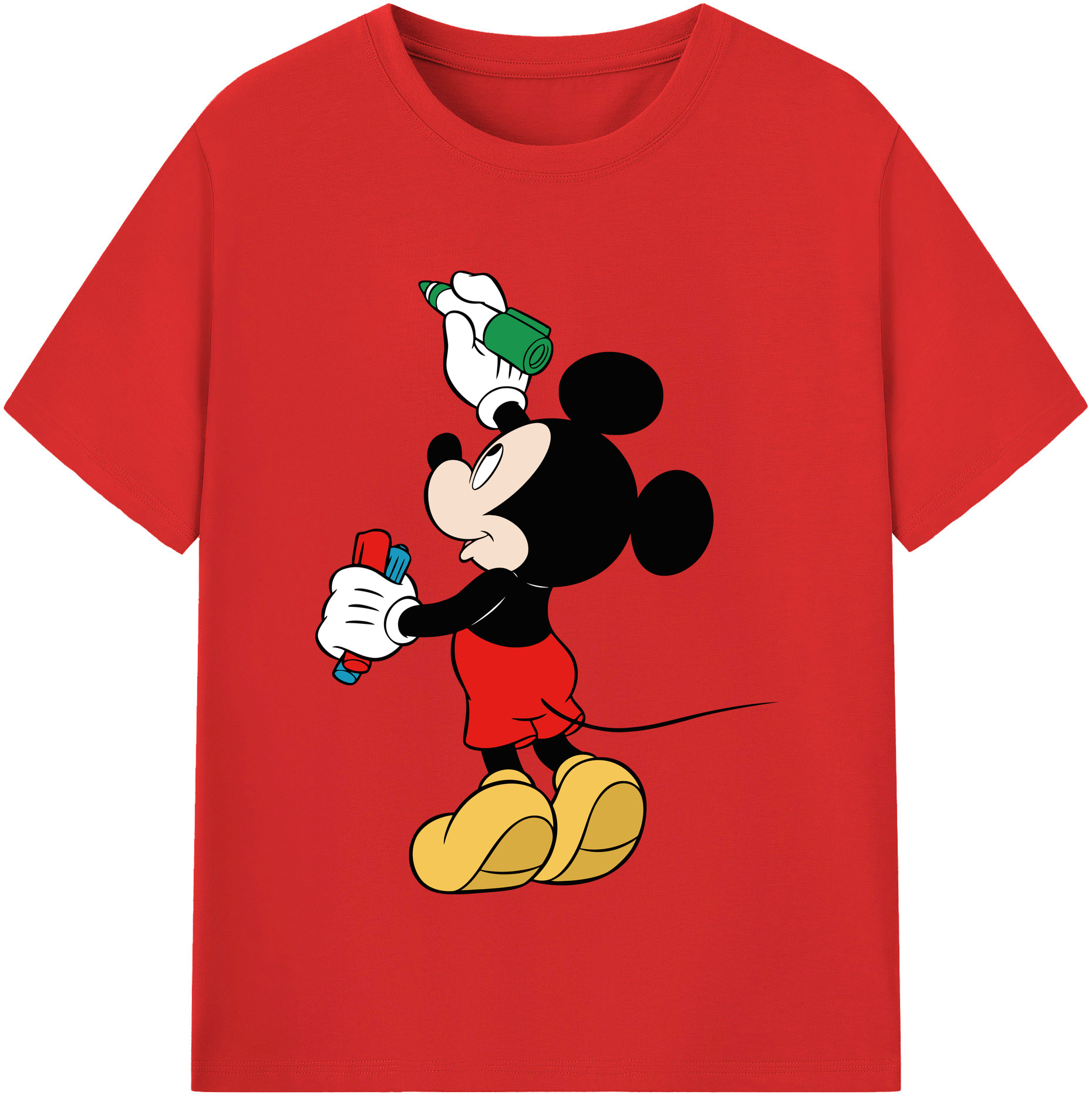 （画像用） ミッキーマウス Mickey Mouse 綿100％半袖Tシャツ（フロントプリント）